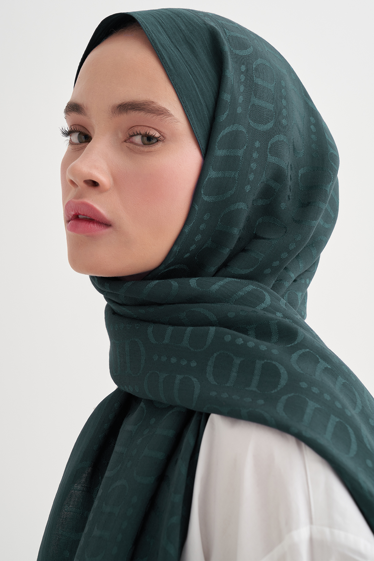 Luxe Desen Liora Pamuk Şal Petrol