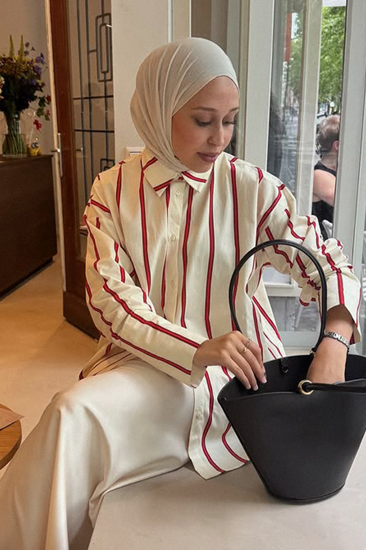 Saadet Öztürk'ün Tercihi Organik Kırışık Şal Bej