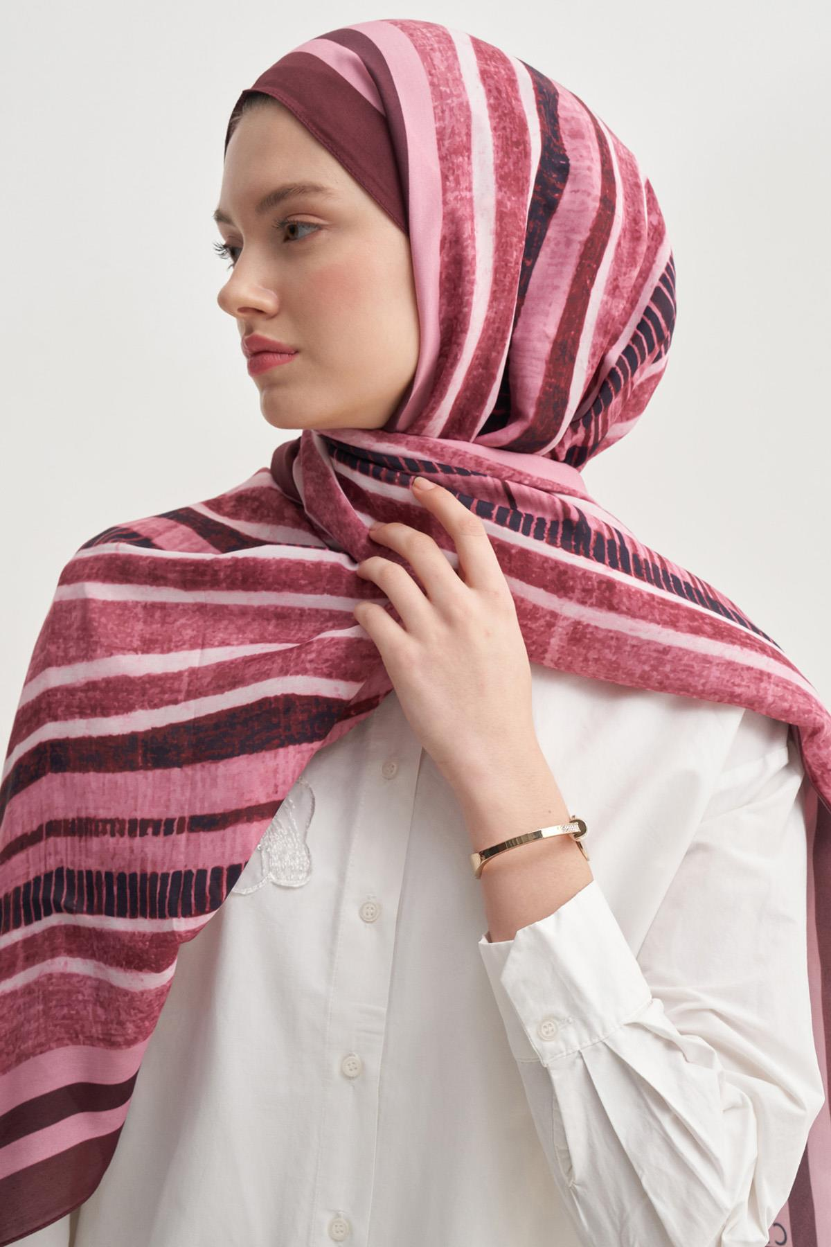 Arden Vela Floş Şal Mürdüm