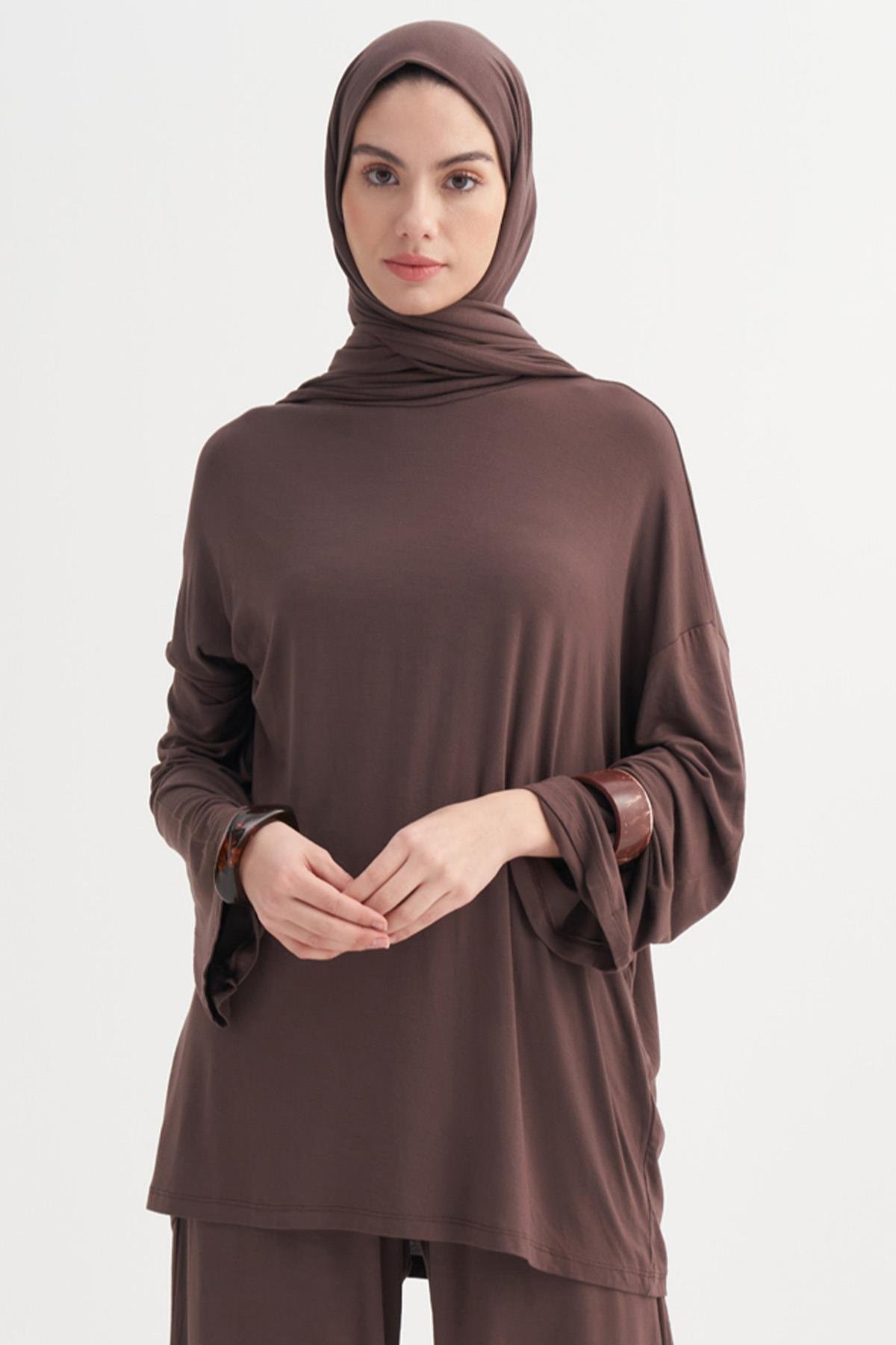Micro Modal Tunik Kahve