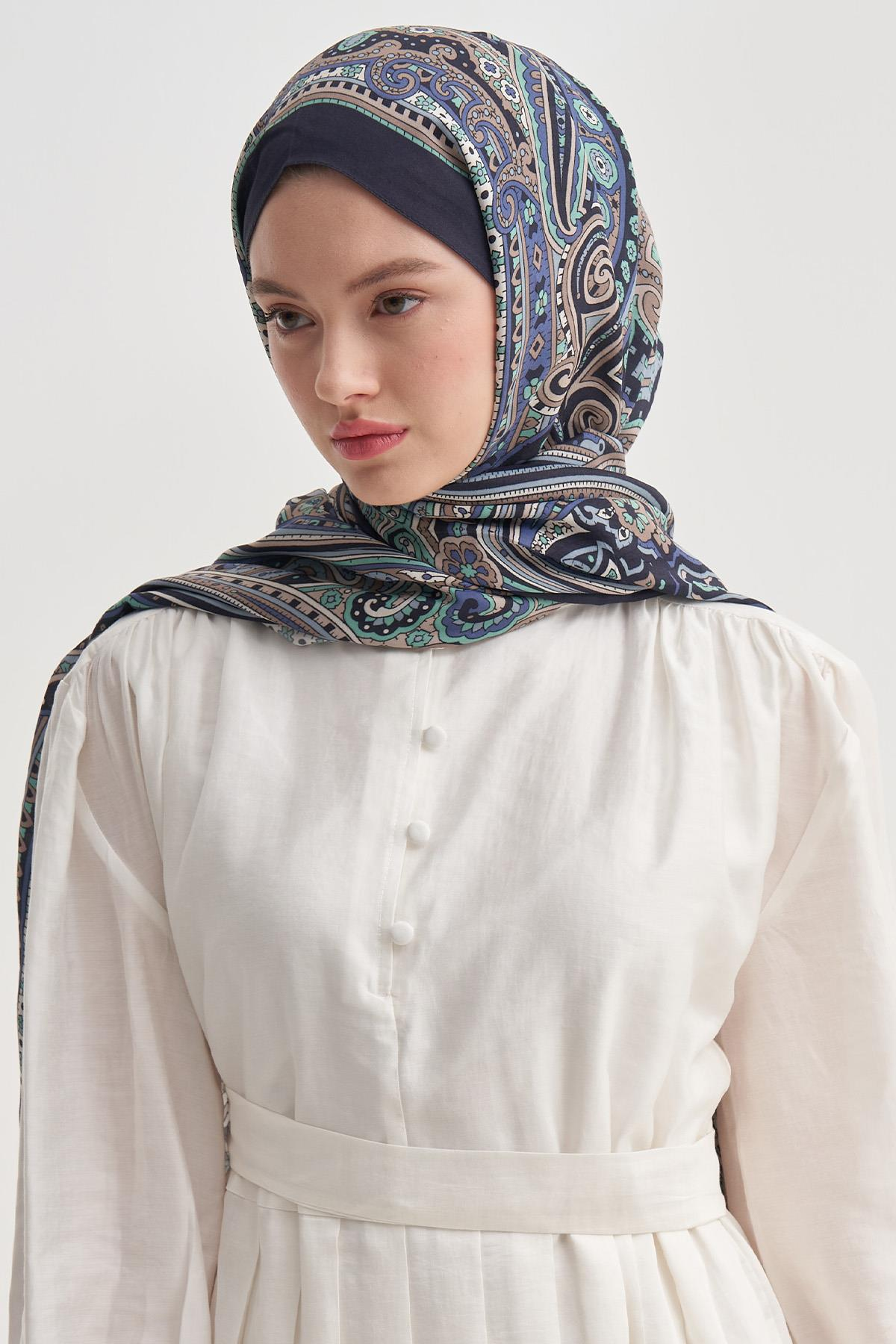 Sienna Lacivert Nilla Pamuklu Şal