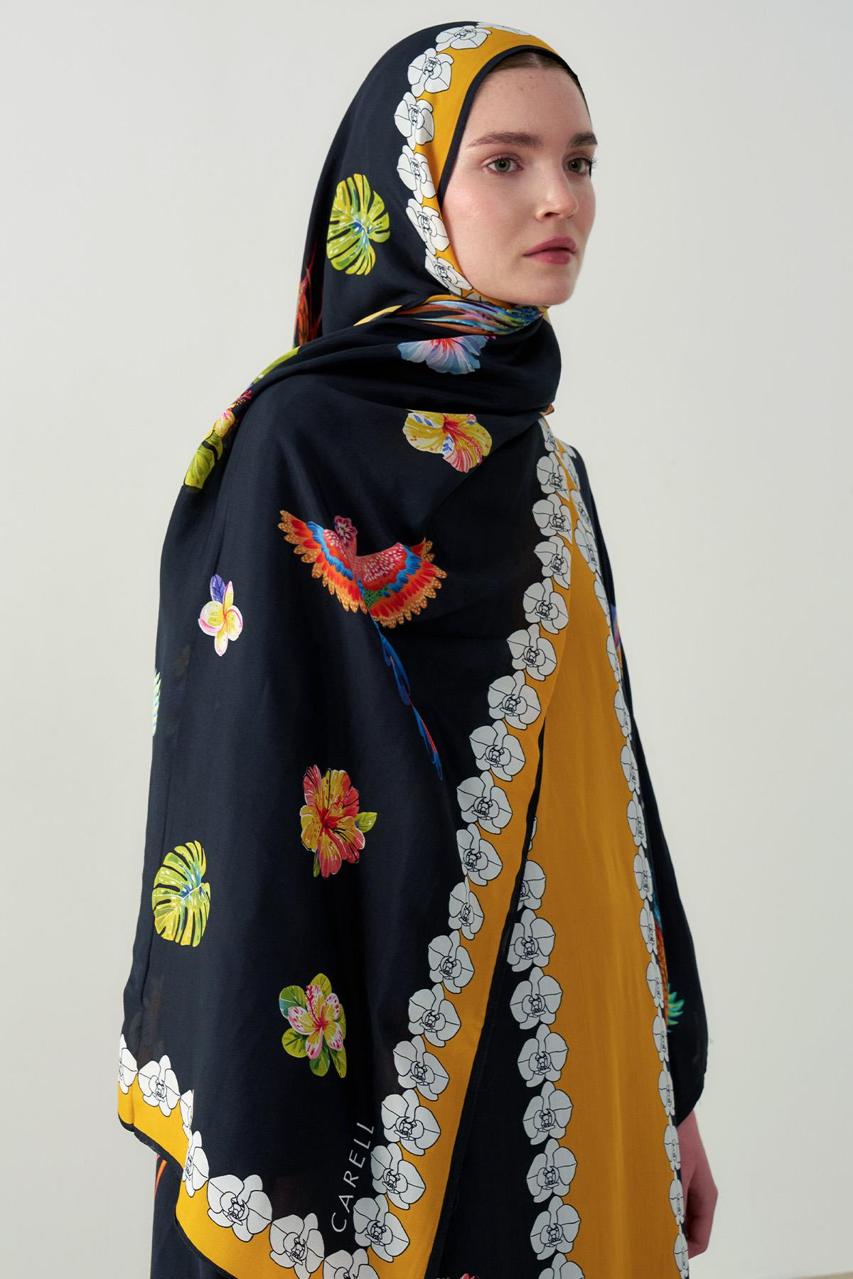 Sunshine Monogram Floş Şal Siyah