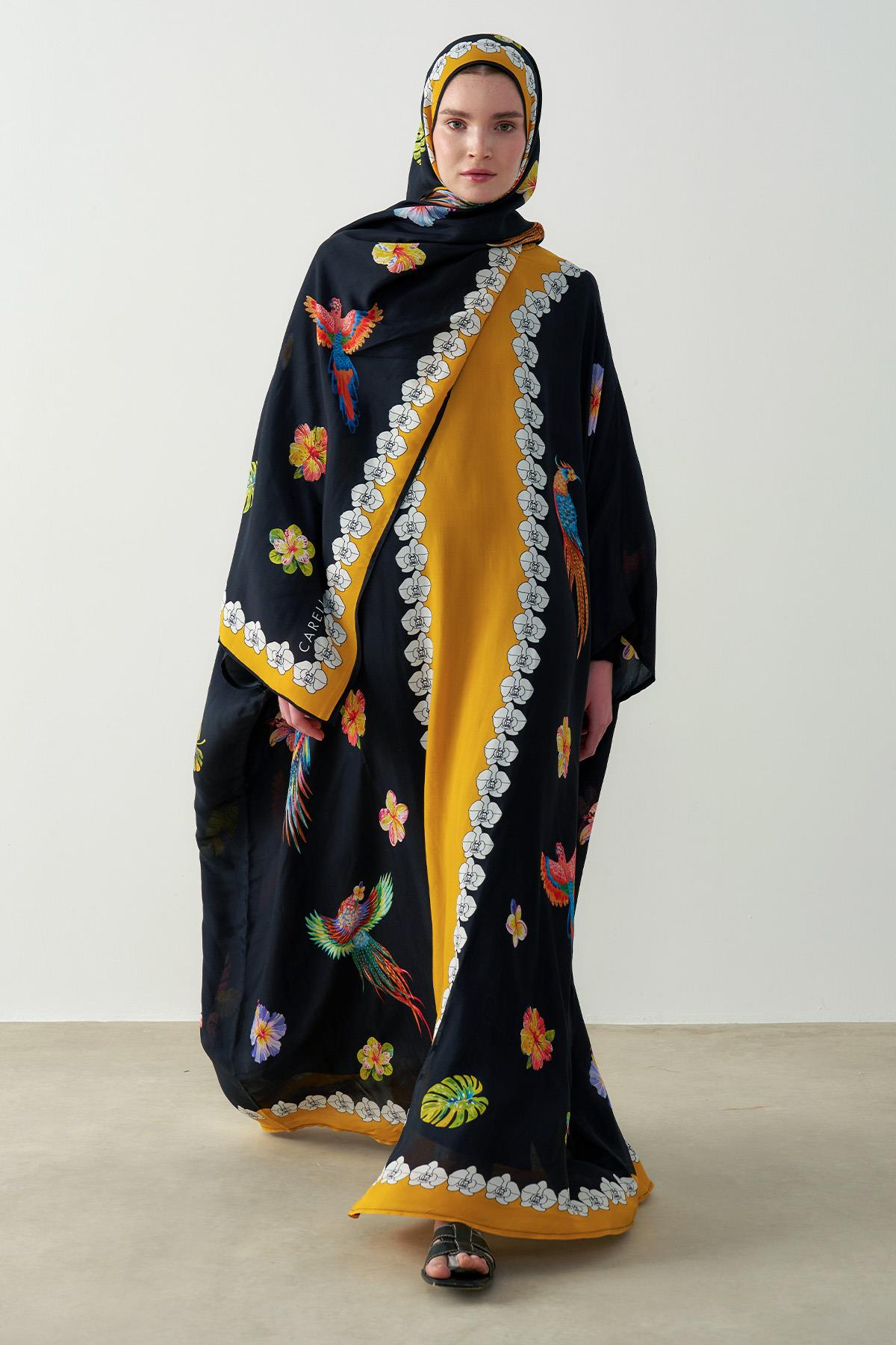 Sunshine Floş Kaftan Siyah