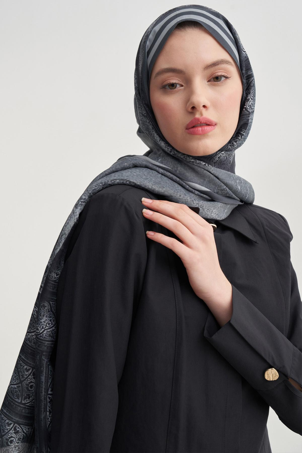 Serenya Vela  Floş Şal Gri