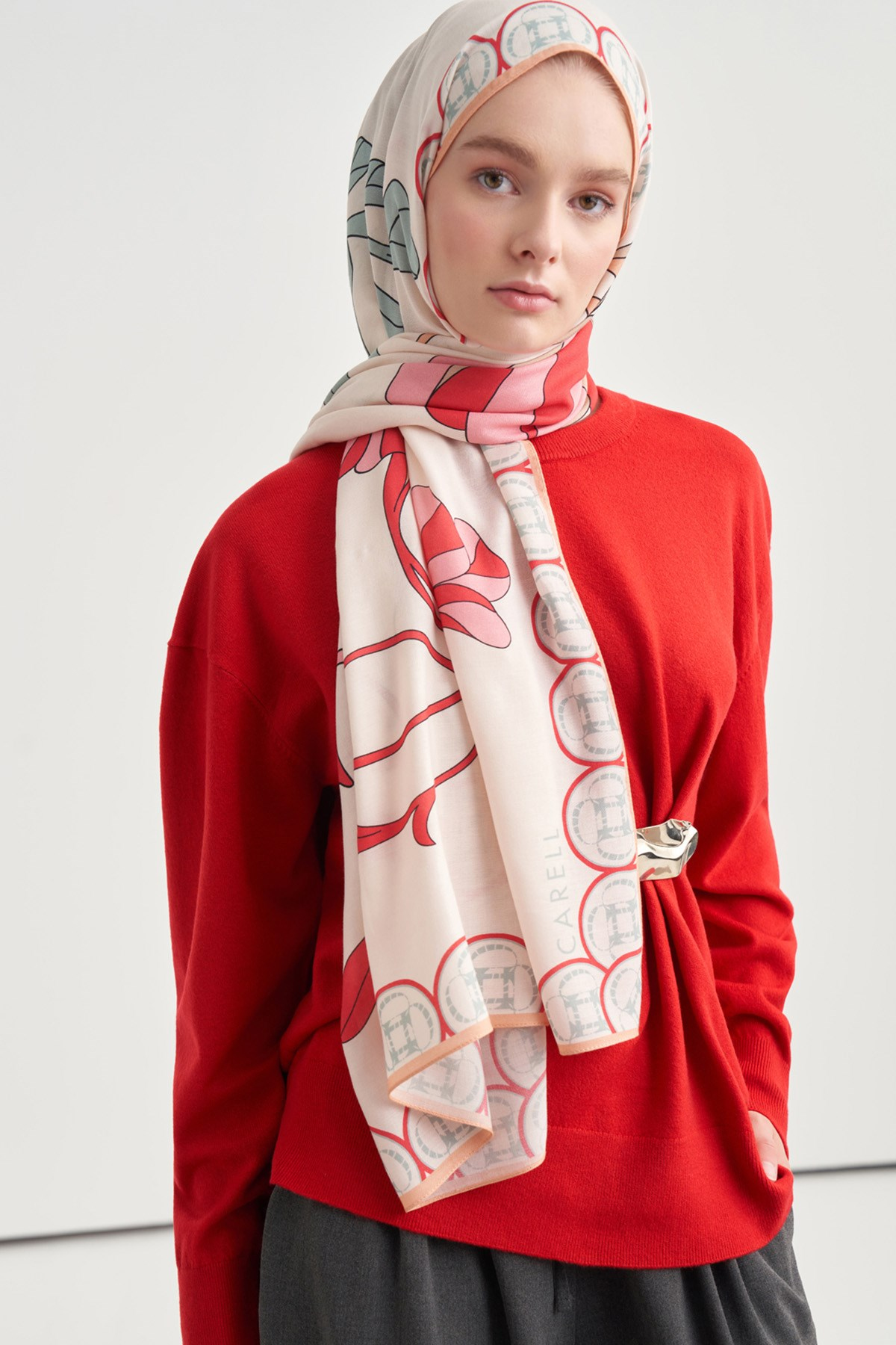 Lalezar Desen Norena Yünlü Şal Pudra