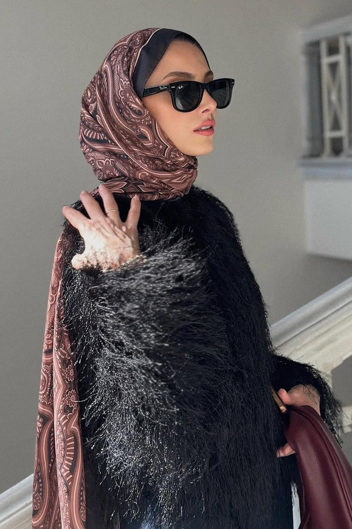 Büşra Aydın'ın Tercihi Marbella Soft Kahve Nilla Pamuklu Şal