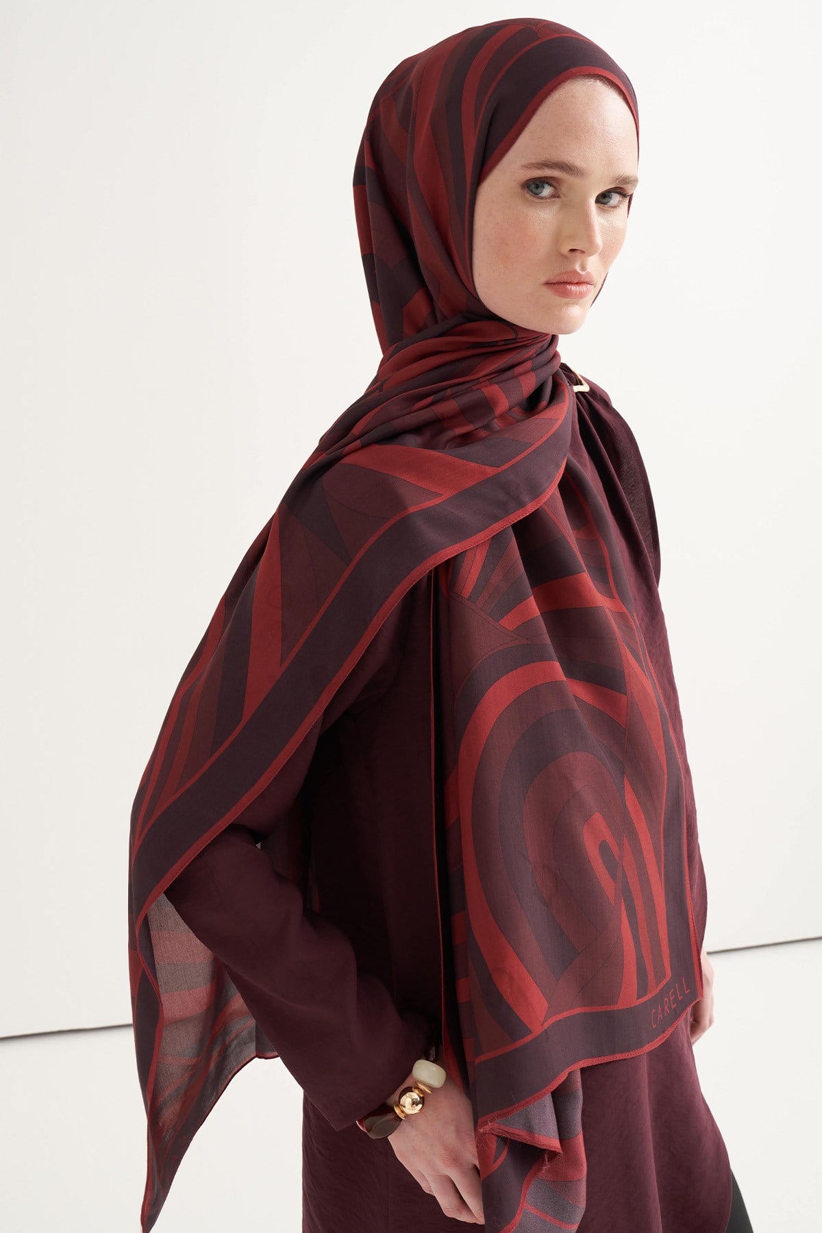 Morina Floş Şal Bordo