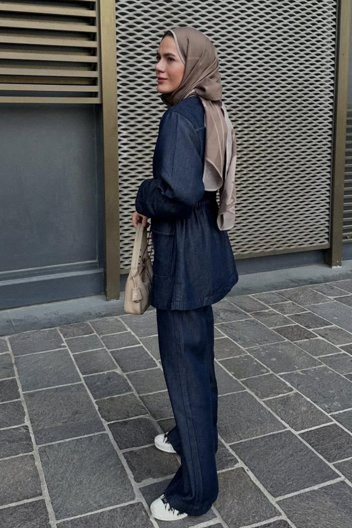 Elif Topdağ'ın Tercihi Gwen Tensel Denim Pantolon Koyu Mavi