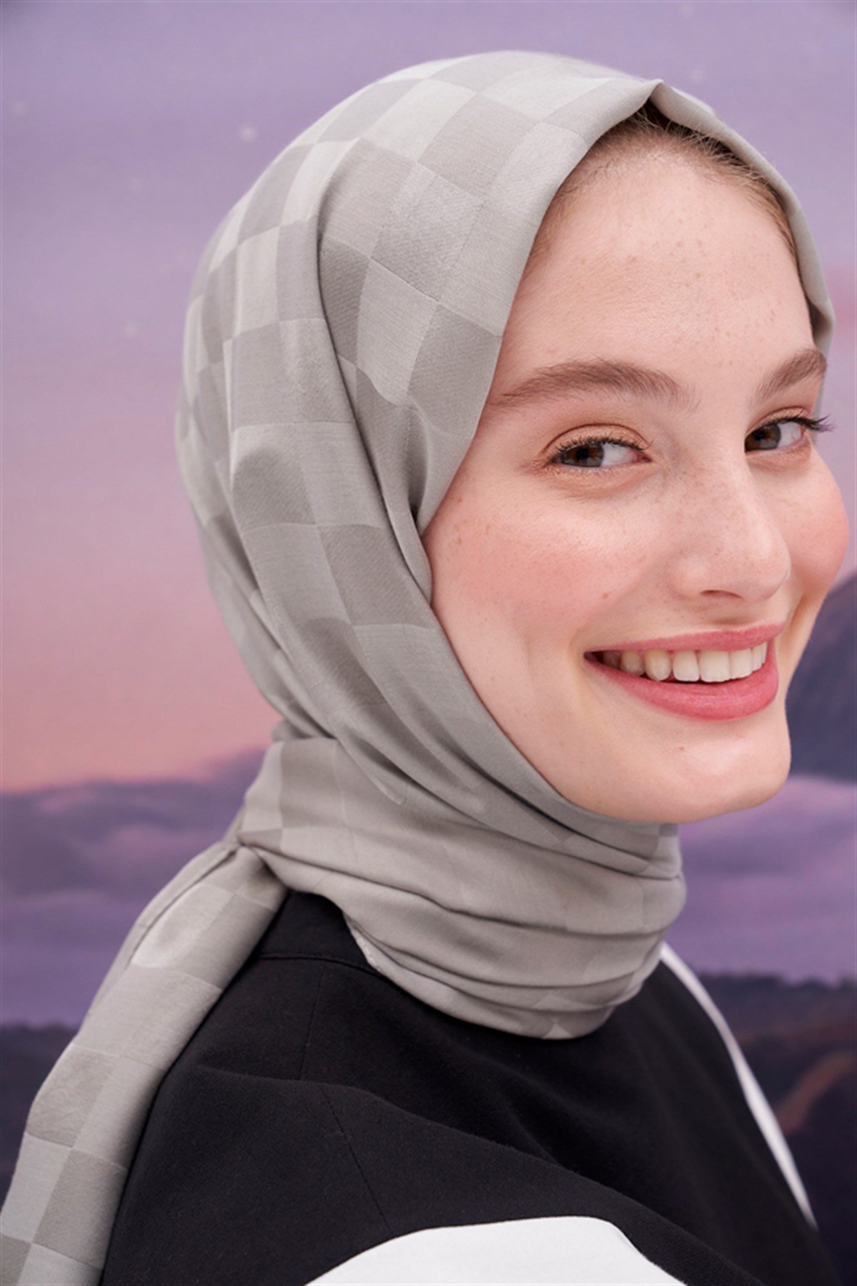 Dama Jakar İtalyan İpekli Şal Açık Gri