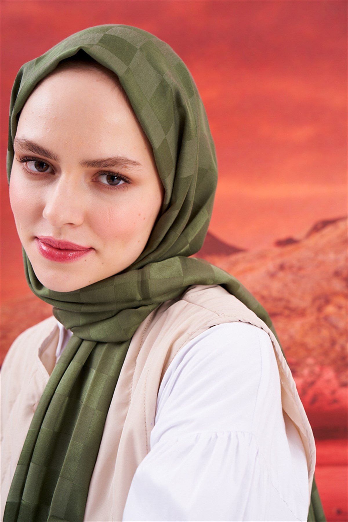 Dama Jakar İtalyan İpekli Şal Orman Yeşili