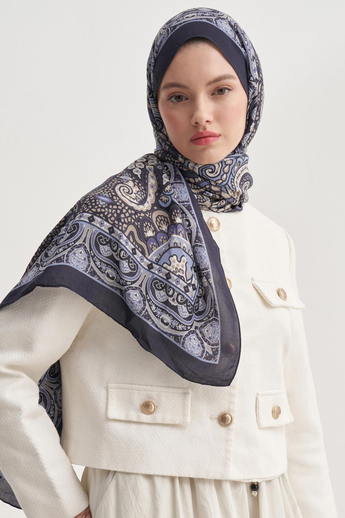 Olea Lacivert Nilla Pamuklu Şal