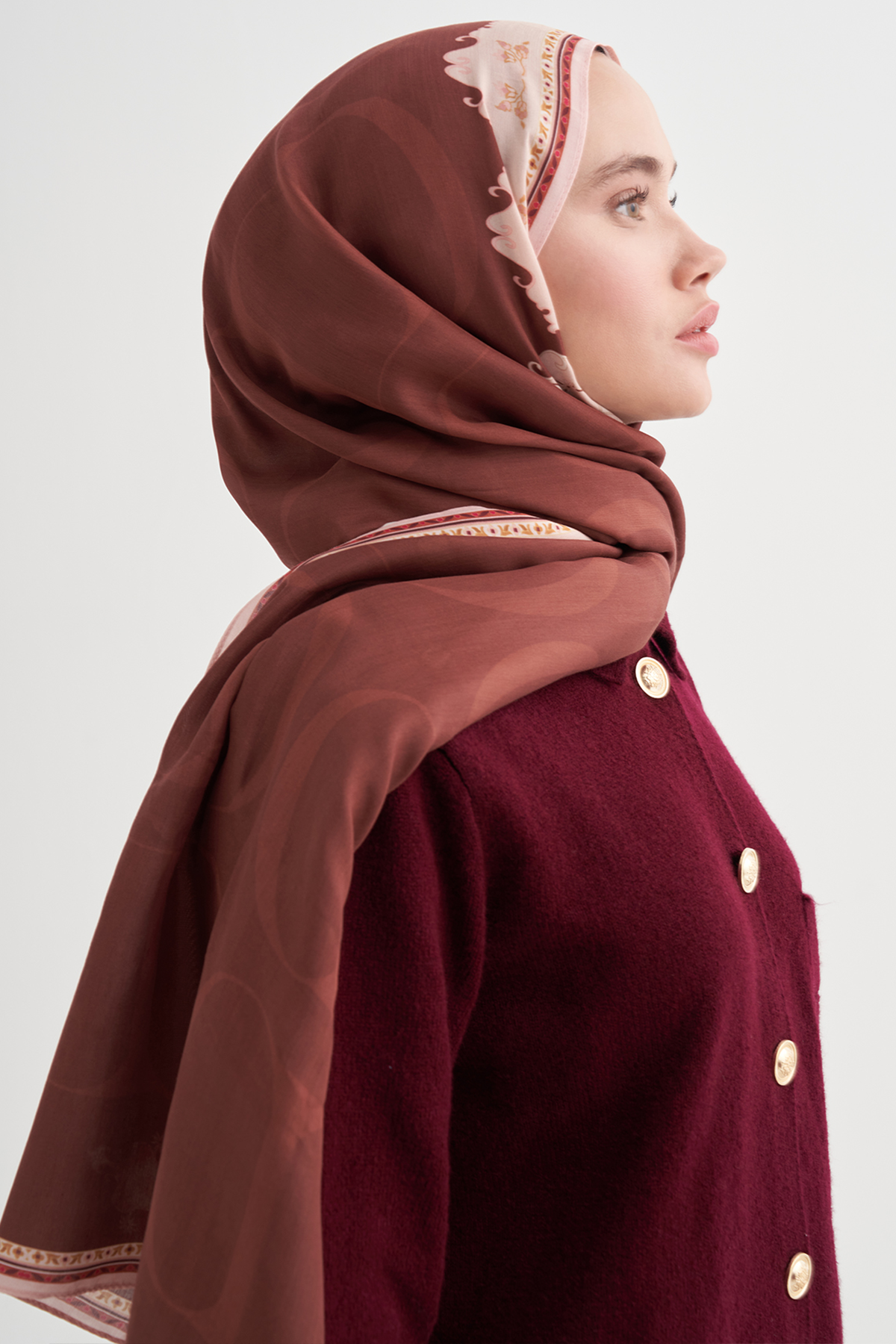 Maknesa Monogram Floş Şal Taba