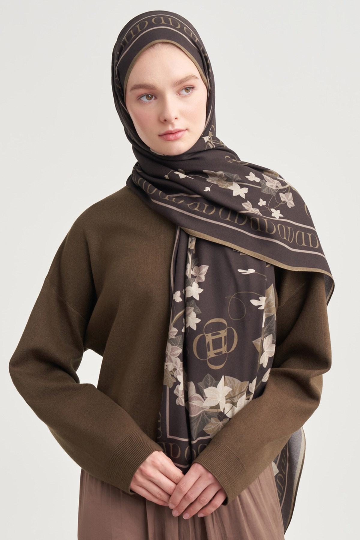 Luena Desen Norena Yünlü Şal Kahve