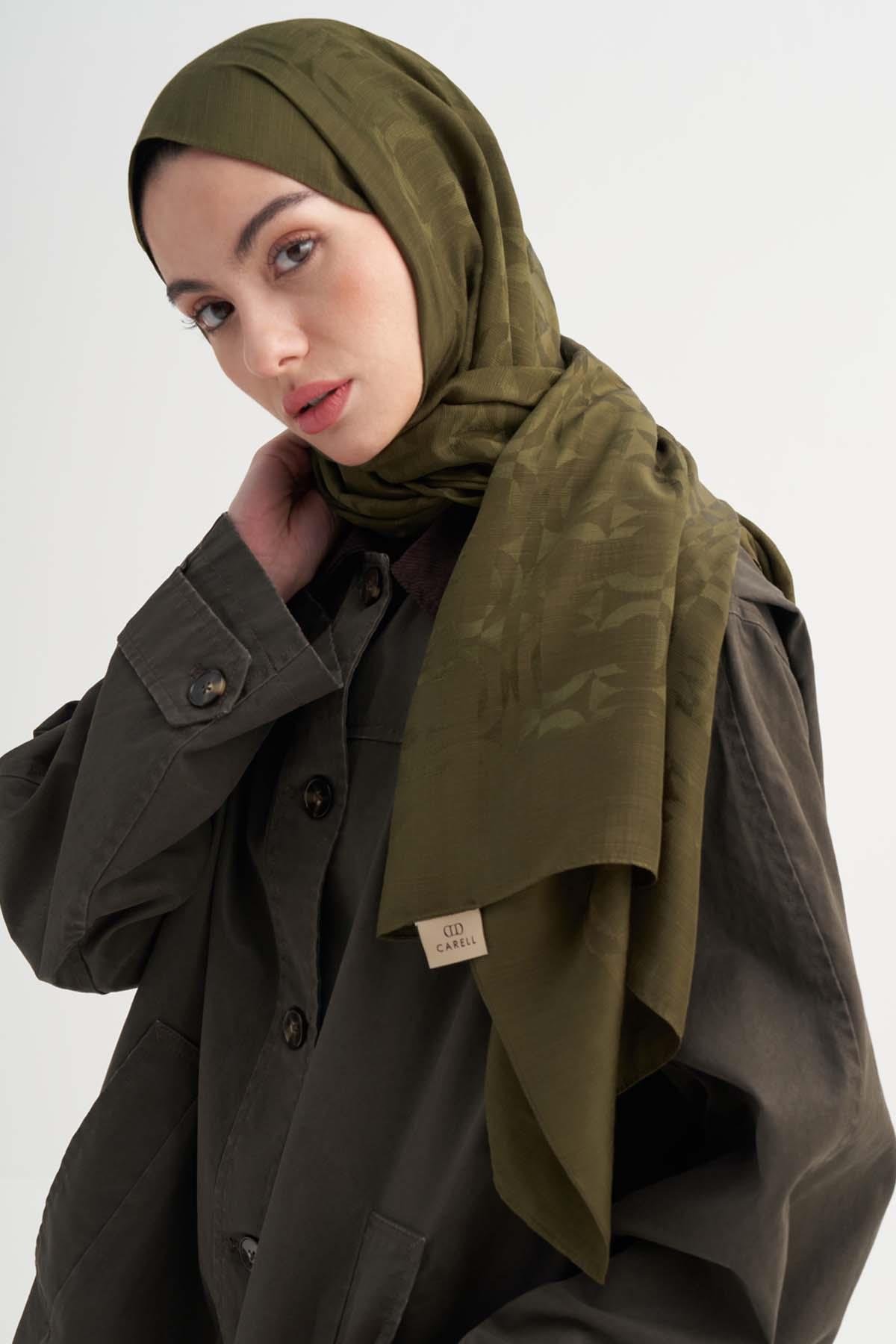 Blok Desen Rina Floş Jakar Şal Haki