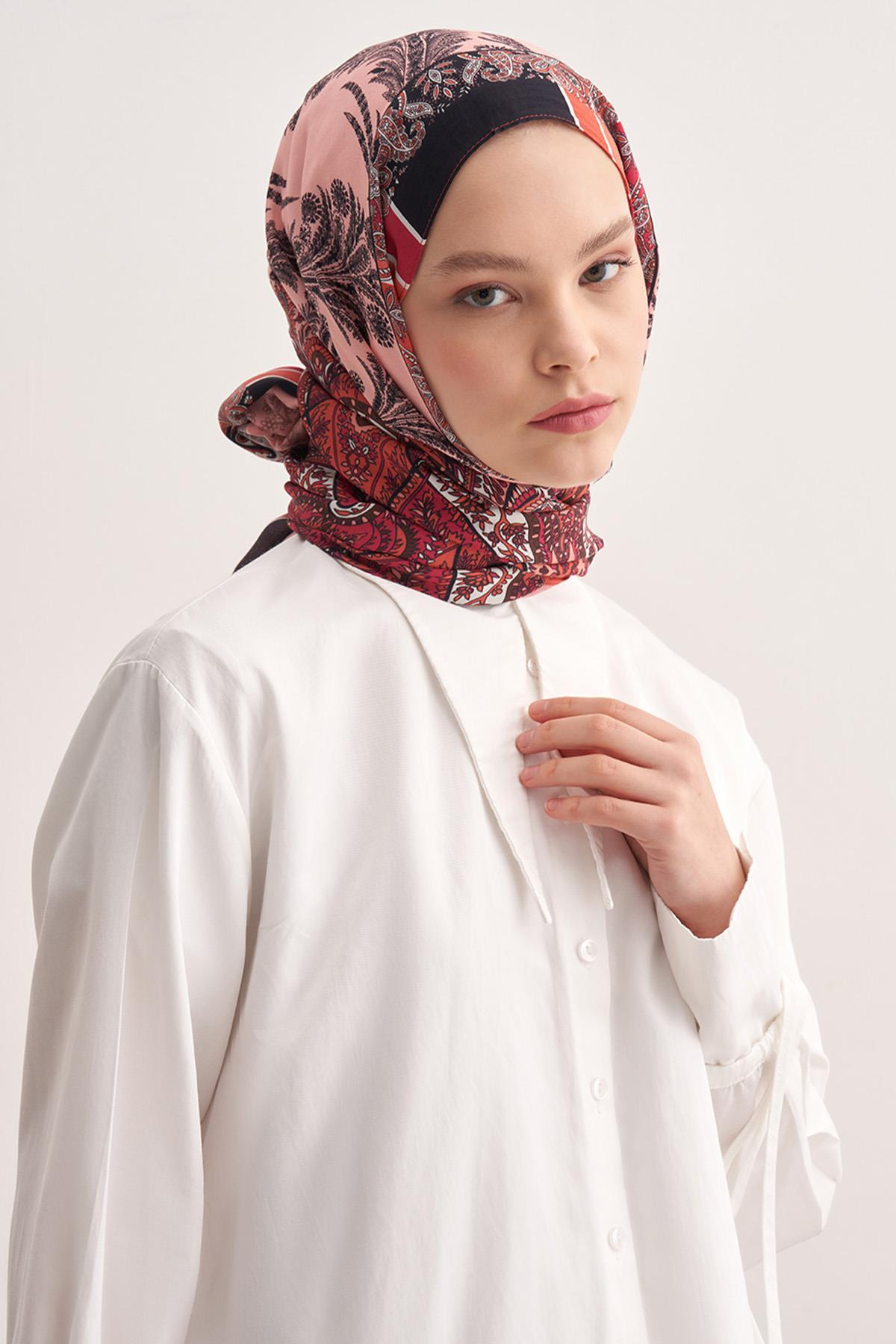 Ivory Mercan Vela Floş Şal