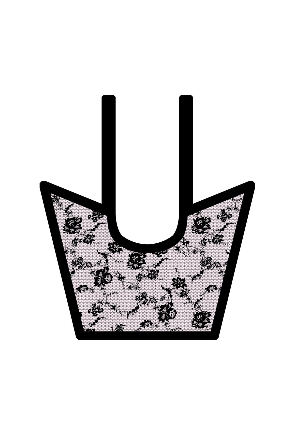 Floral Desenli Yaka Fular Ekru