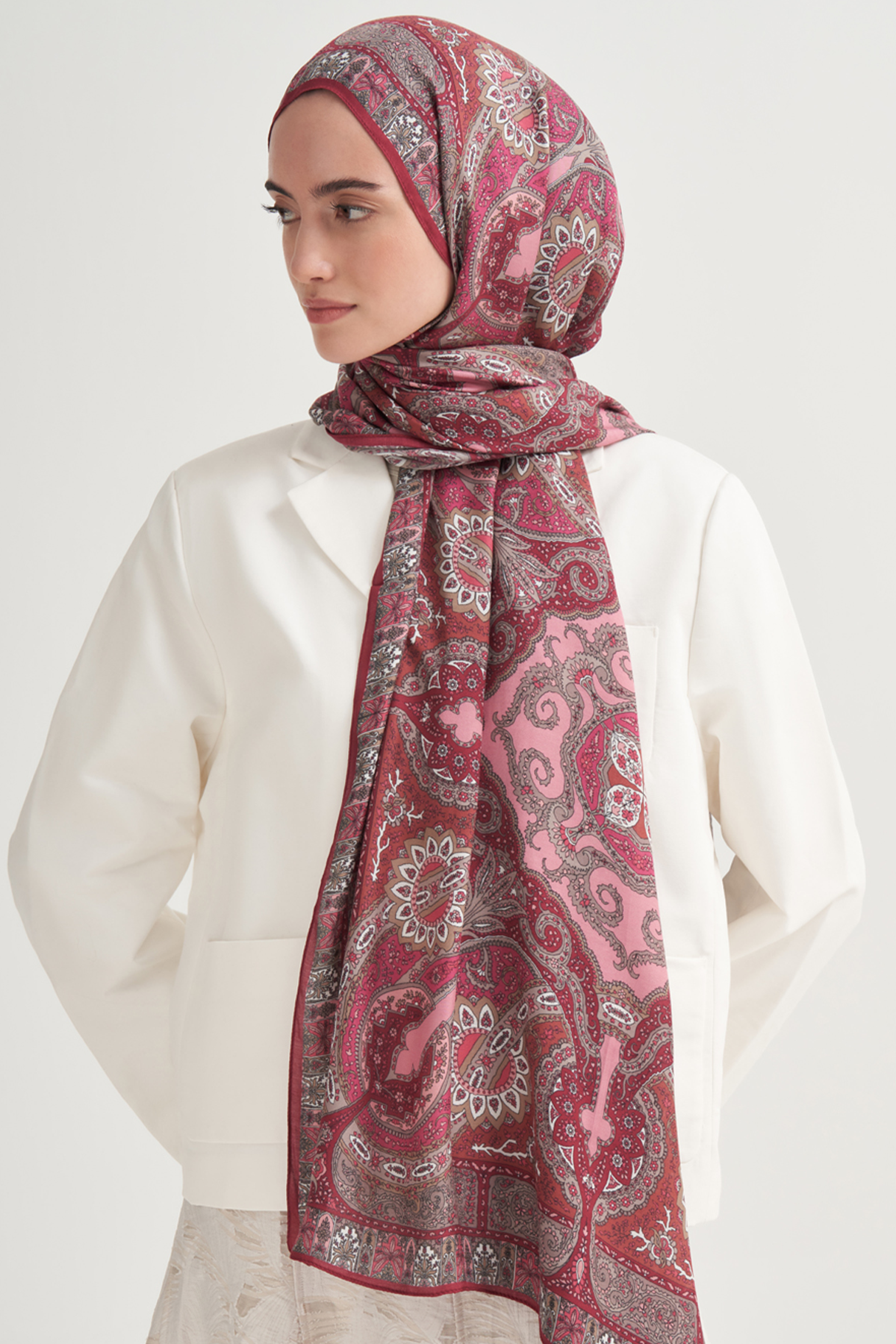 Aria İncira Viskon Şal Fuşya