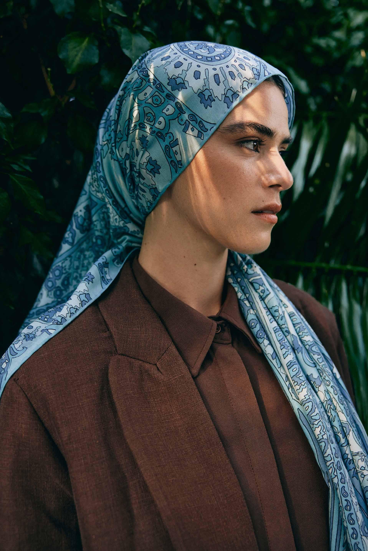 Hues Mavi Comfy İpek Şal