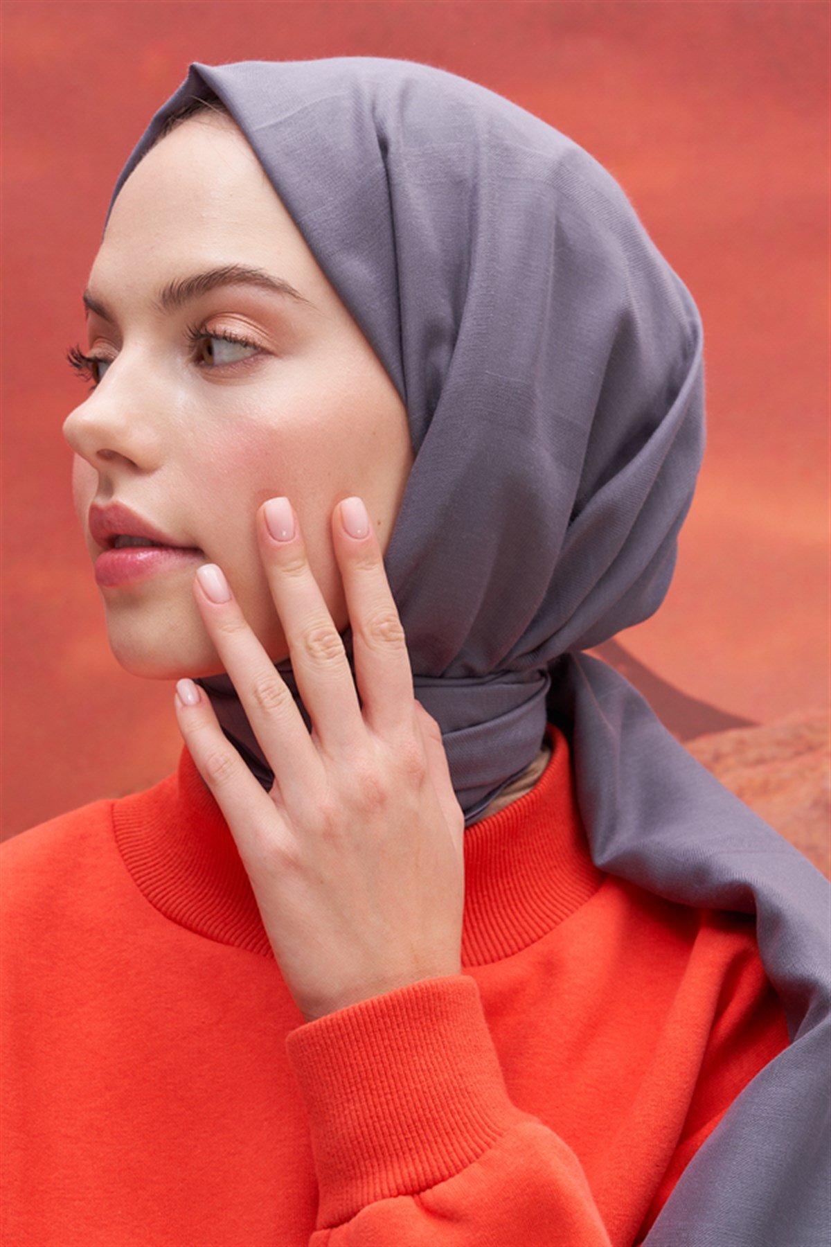 Kare Desen Modal Jakar Şal Gri