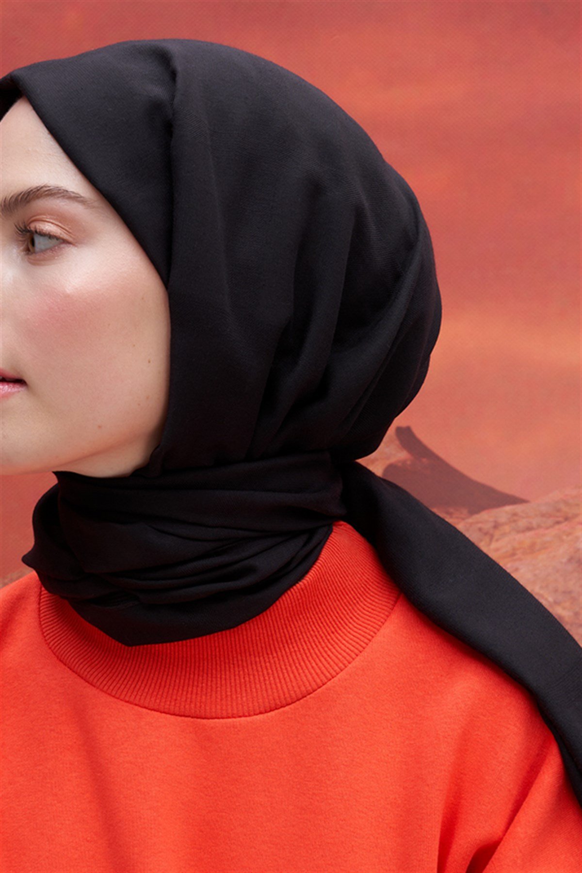 Kare Desen Modal Jakar Şal Siyah