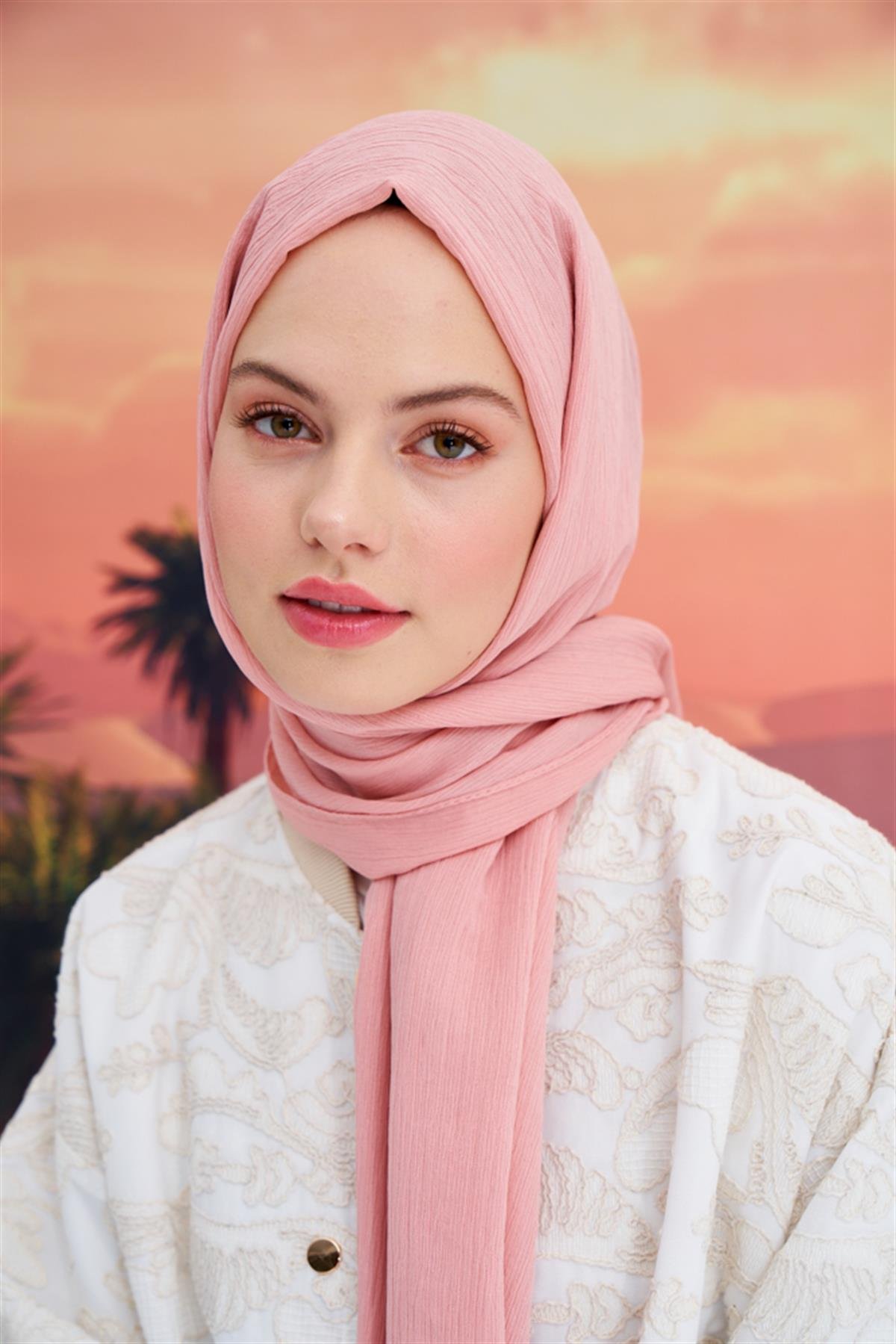 Lien Örme Şal Pudra