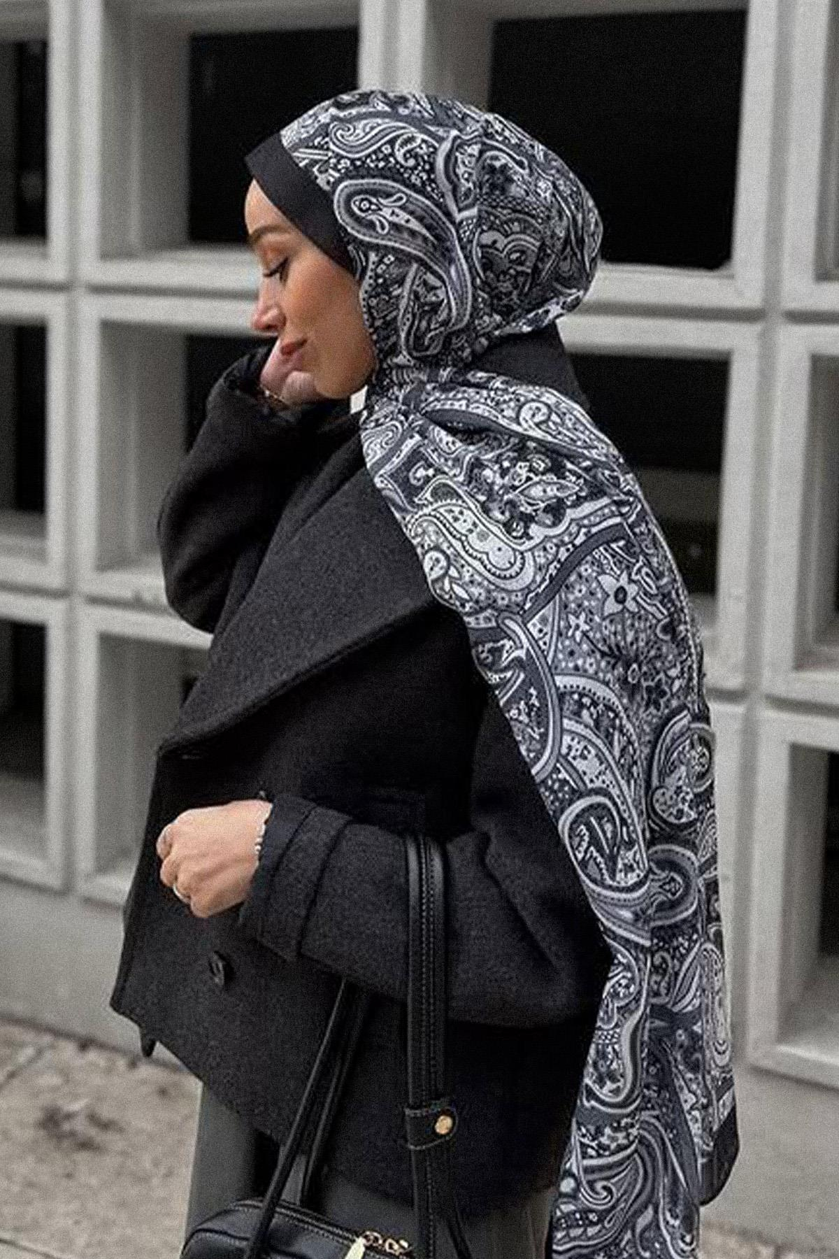 Medine Açıkgöz'ün Tercihi Nilla Pamuklu Şal Ephesus Gri