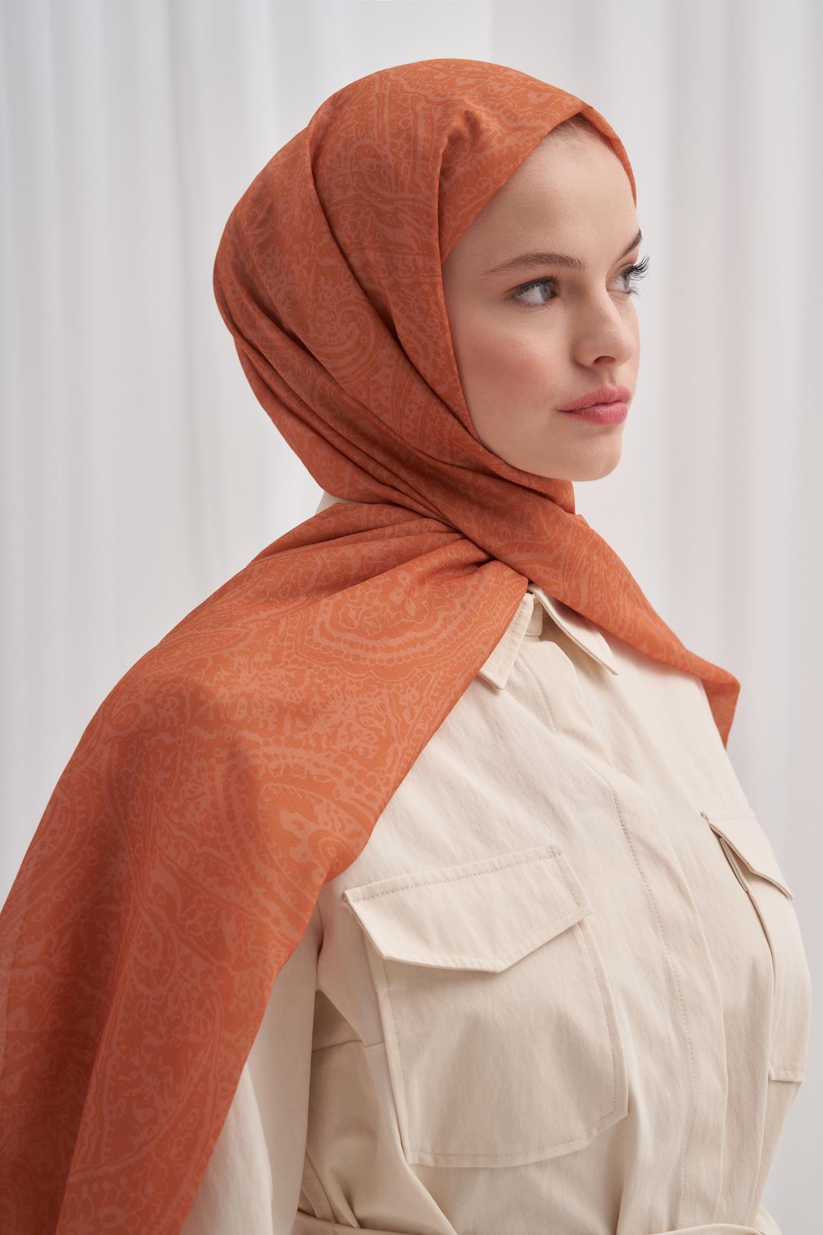 Nilla Pamuklu Şal Mist Turuncu