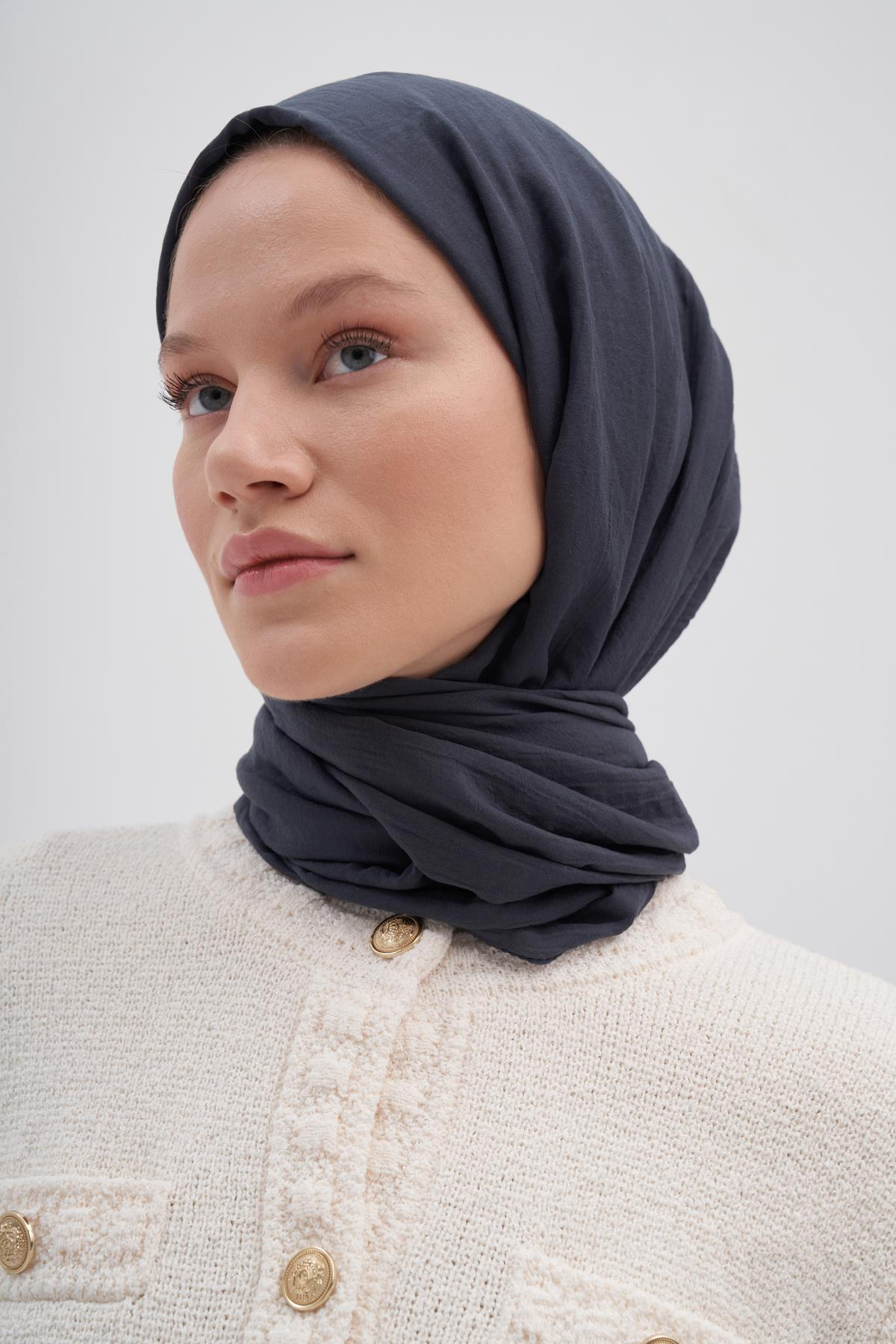 Organik  Kırışık  Şal Antrasit