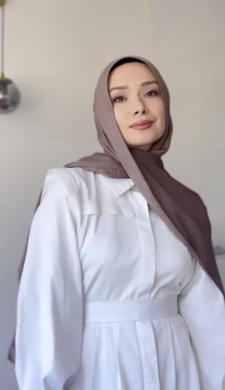Şüheda'nın Tercihi Şantuk Çift Taraflı İpekli Şal Soft Kahve