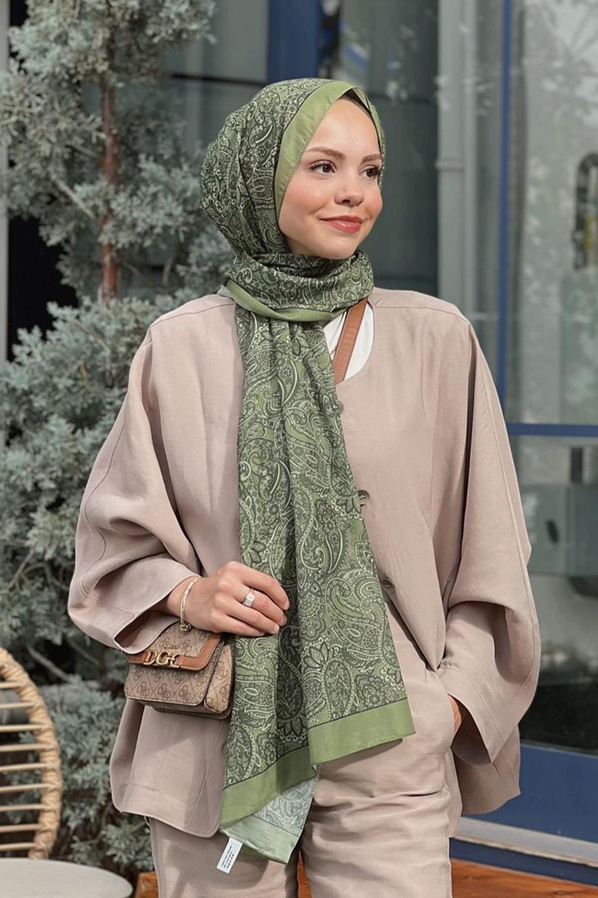 Tuğçe'nin Tercihi Nilla Pamuklu Şal Mirage Yeşil