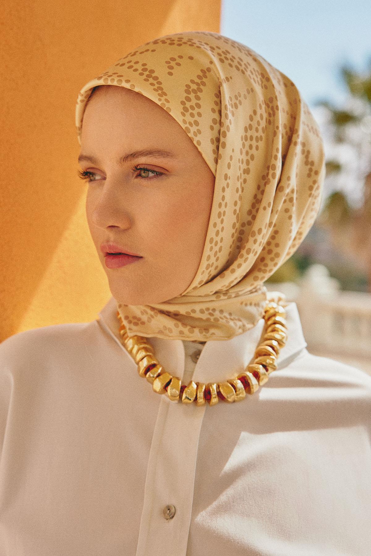 Twill Eşarp Damla Sarı