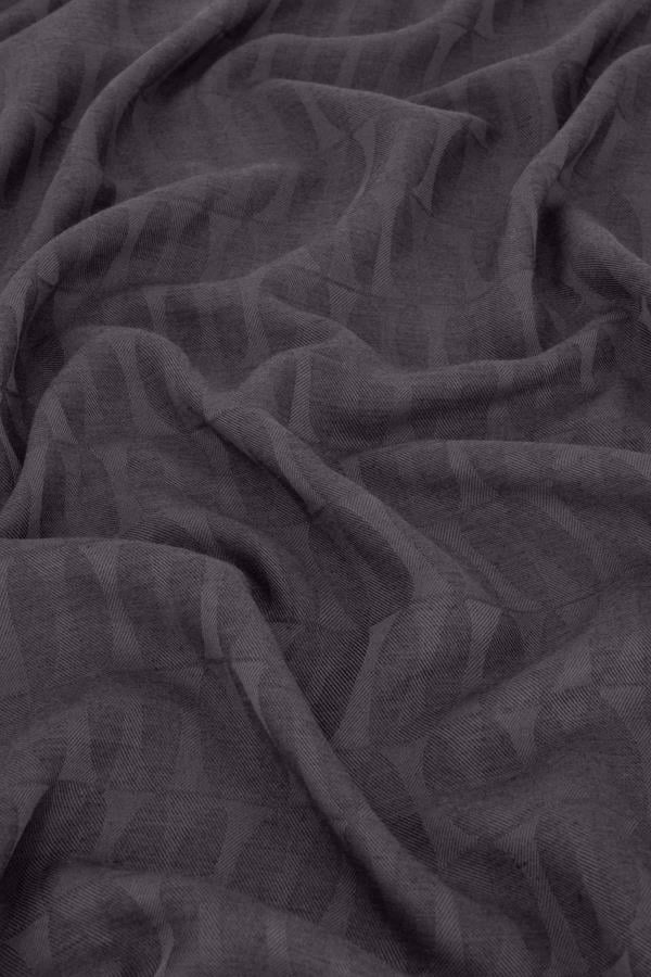 Vence Çift Taraflı Mio Desen İpek Şal Acı Kahve