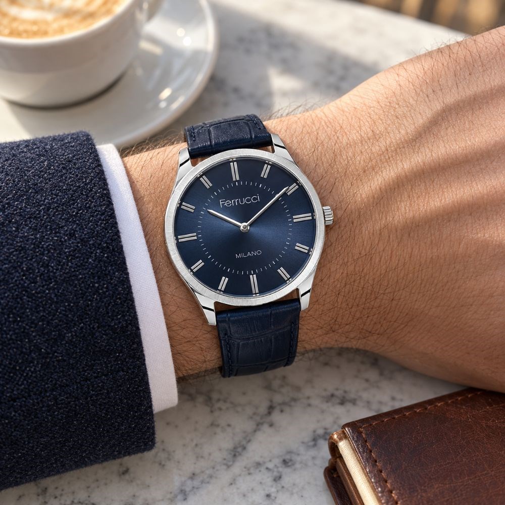 Ferrucci FER.03802K.02 Deri Kordon Erkek Kol Saati