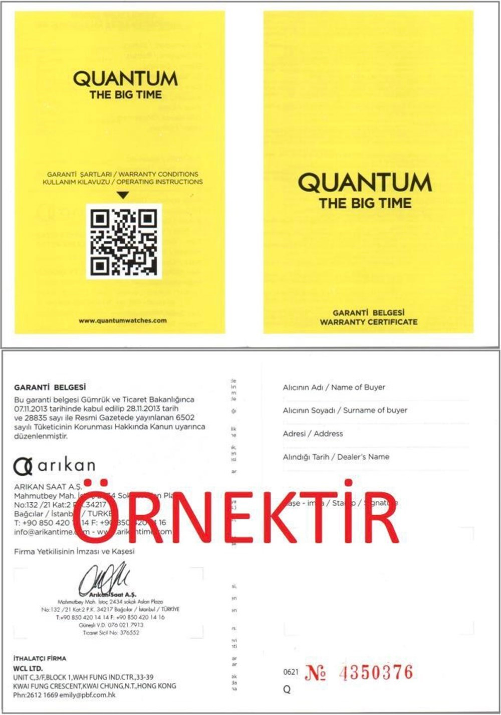 Quantum PWG988.351 Kol Saati