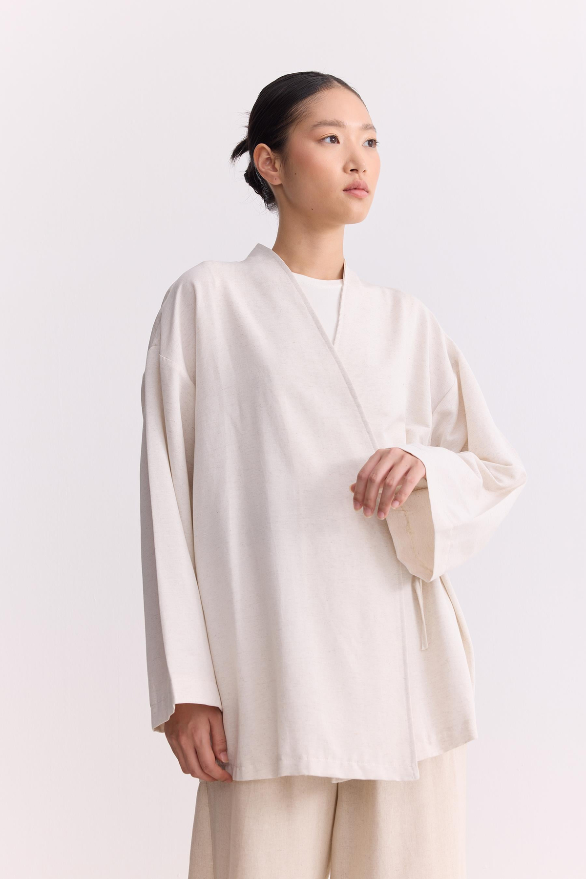 Keten Kruvaze Kapama Kimono