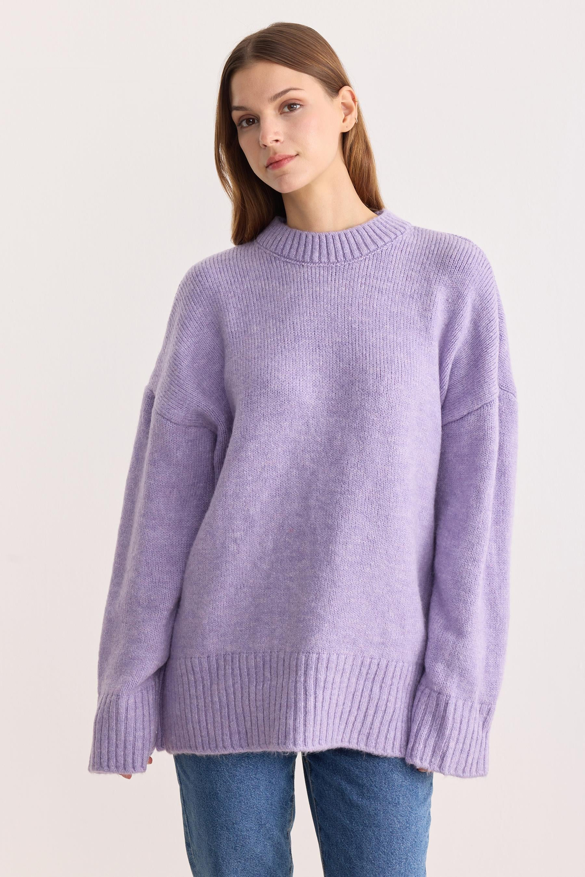 Oversize Triko Kazak Lila