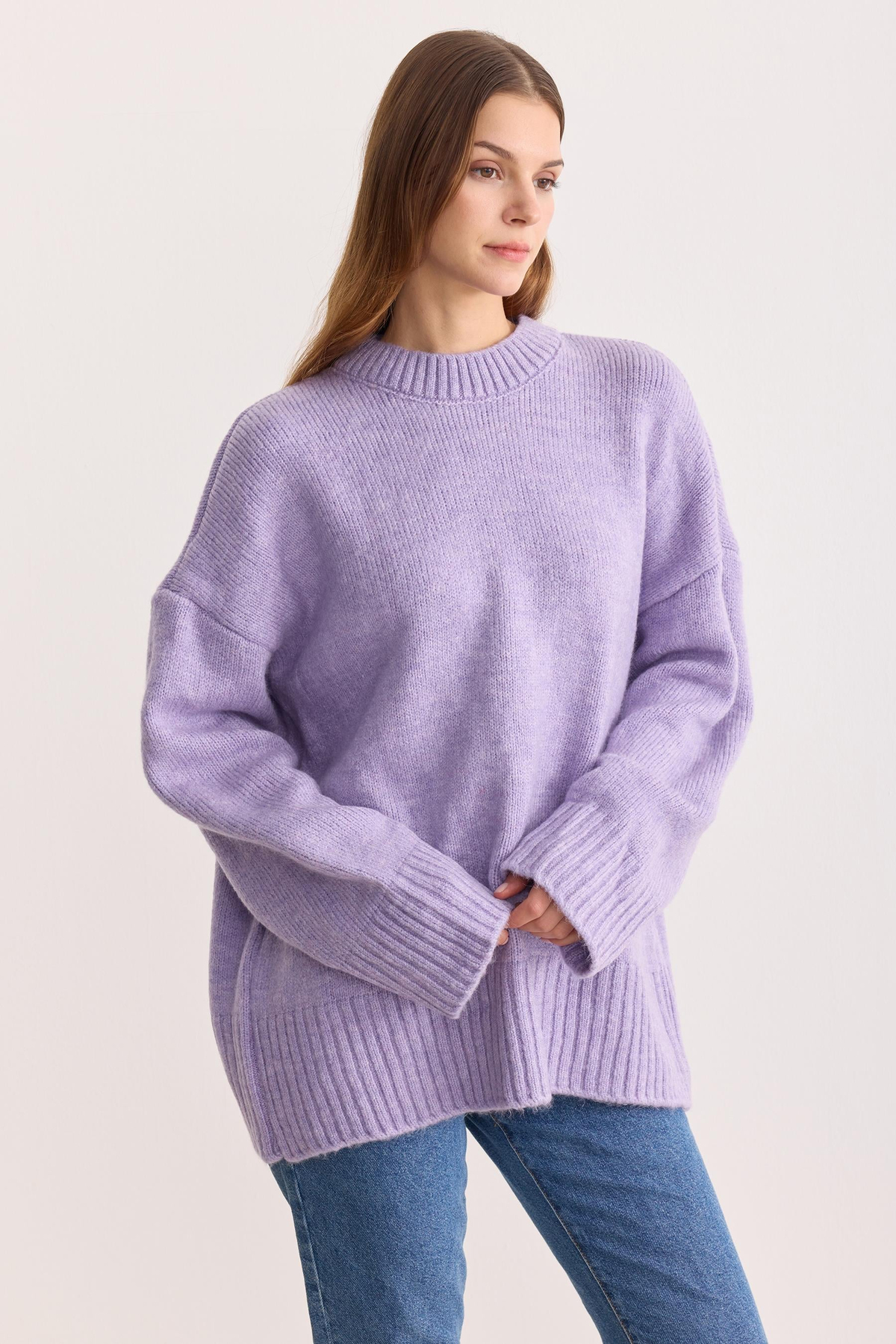 Oversize Triko Kazak Lila