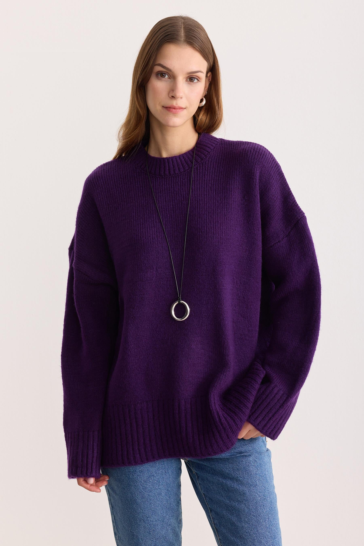Oversize Triko Kazak Mor