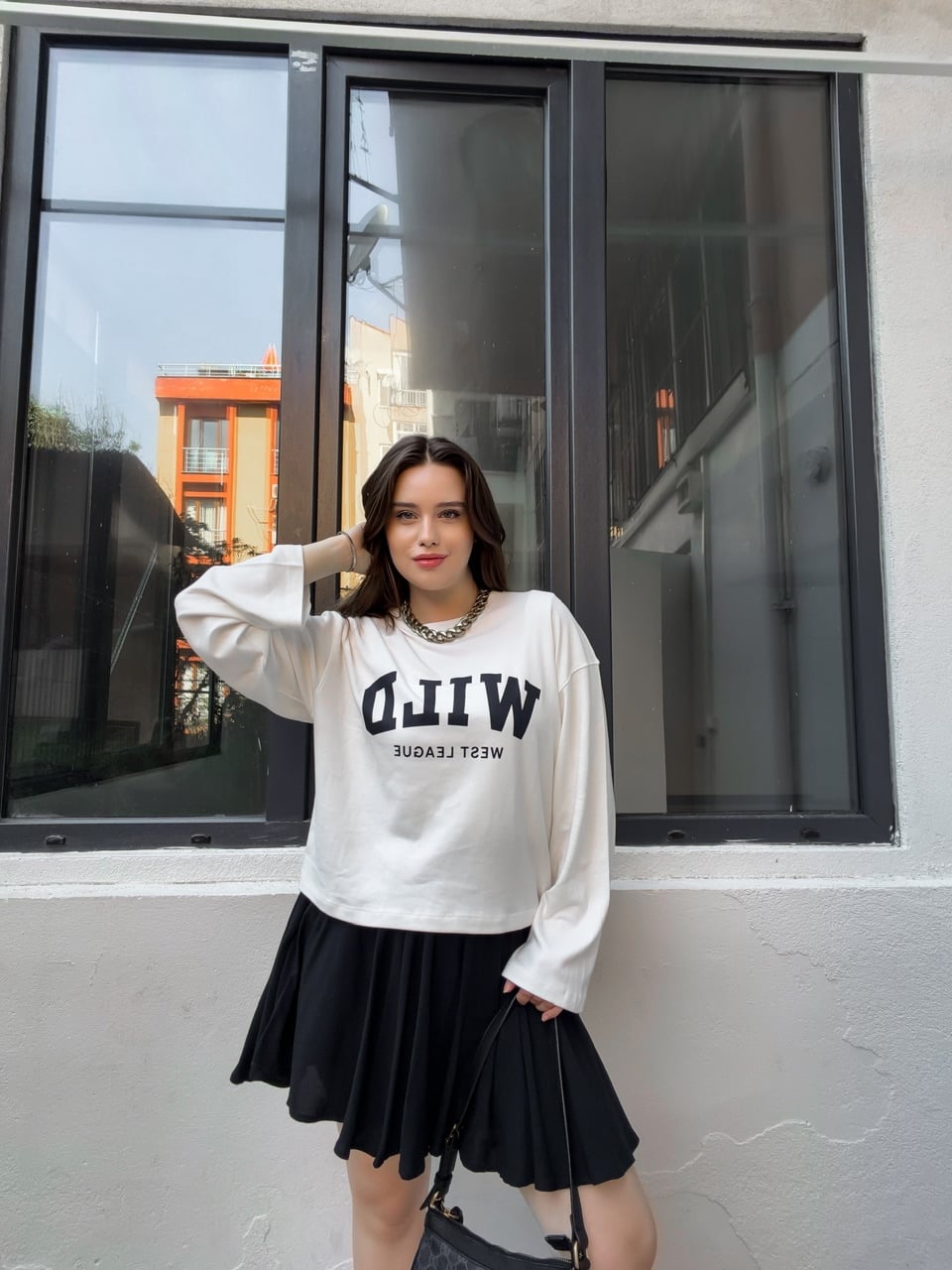  Beyaz Wild West Modal Sweatshirt