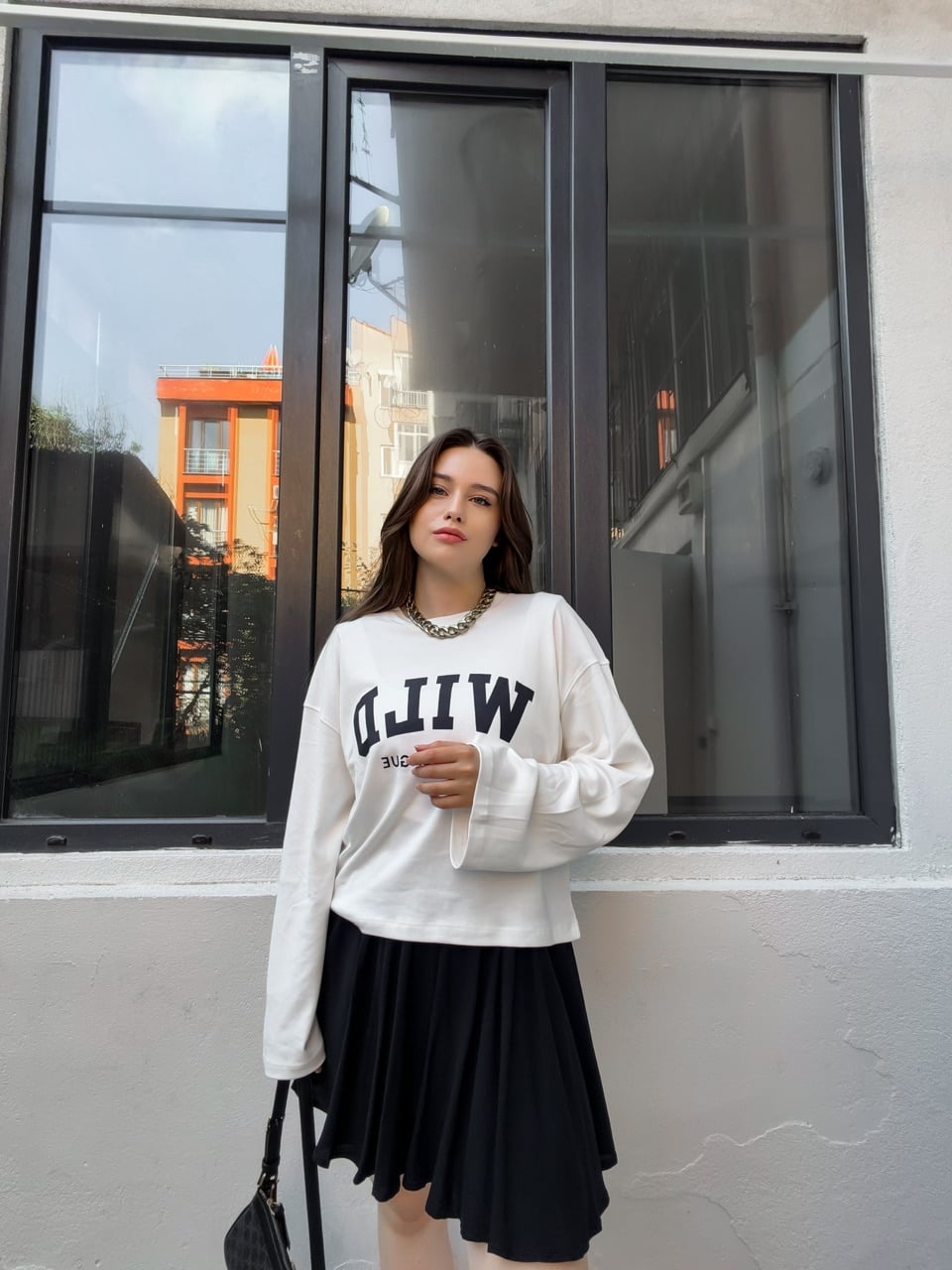  Beyaz Wild West Modal Sweatshirt