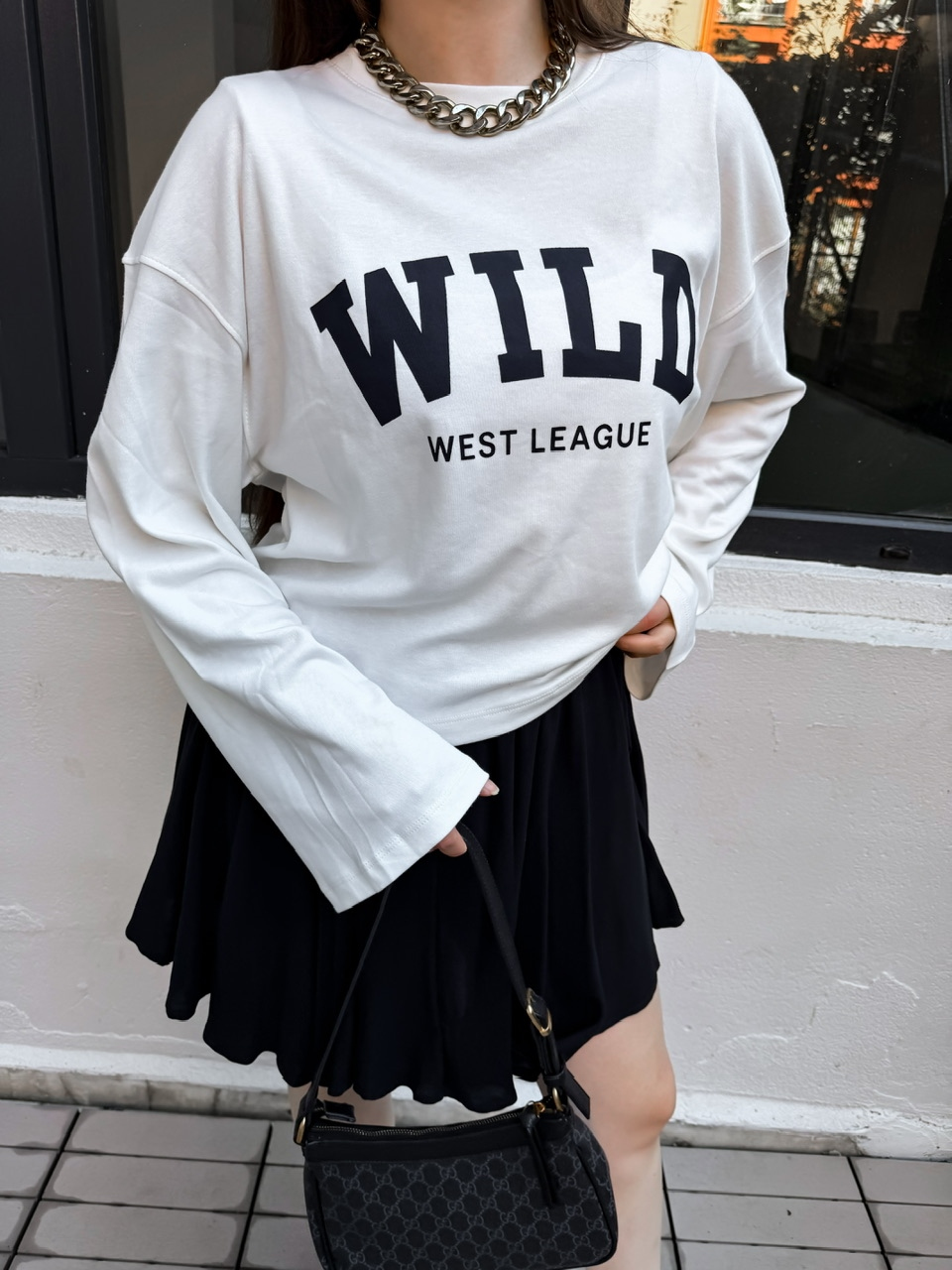  Beyaz Wild West Modal Sweatshirt
