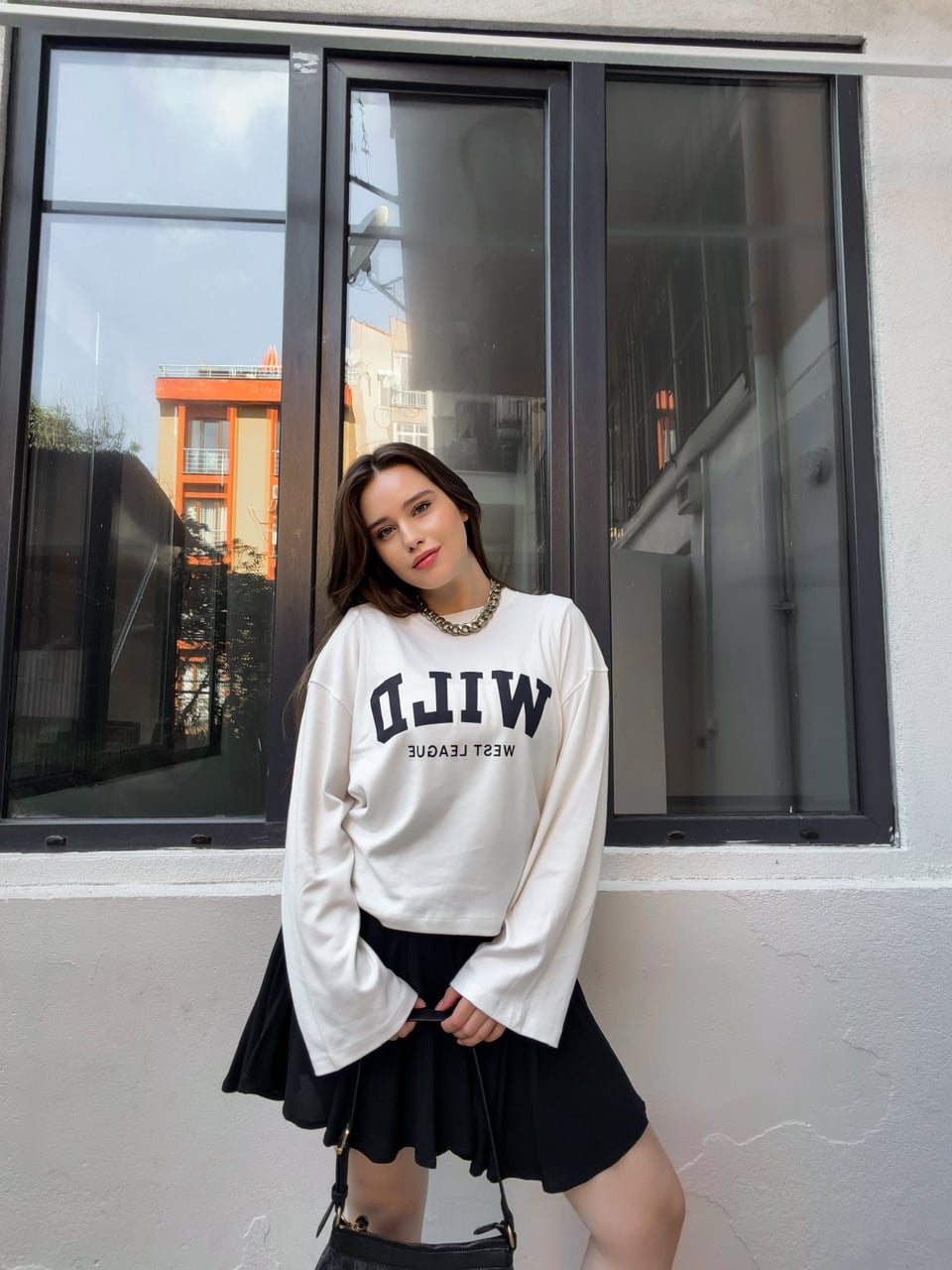  Beyaz Wild West Modal Sweatshirt