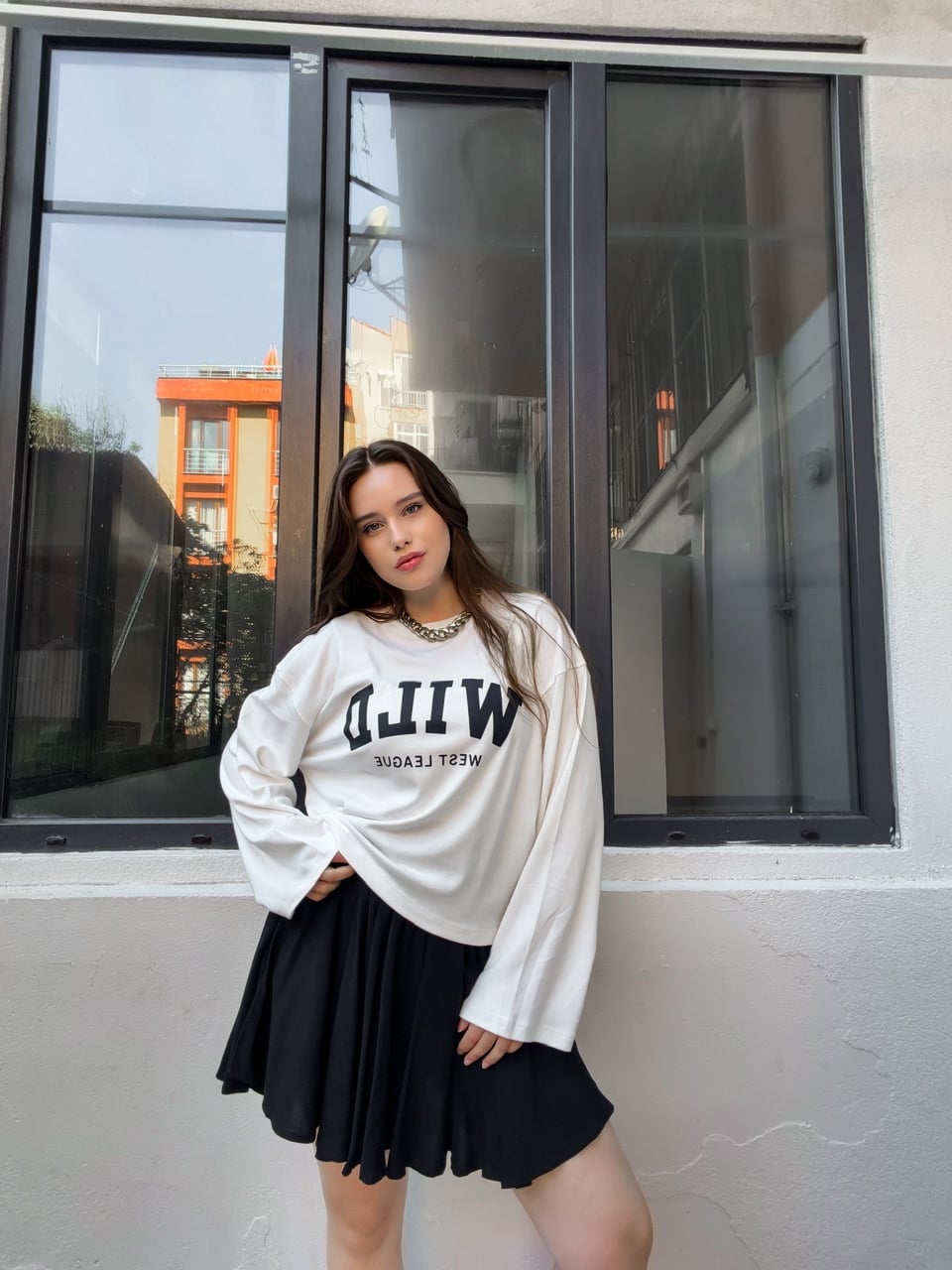  Beyaz Wild West Modal Sweatshirt