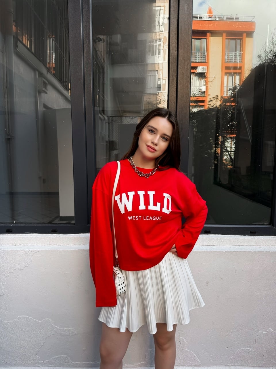  Kırmızı Wild West Modal Sweatshirt
