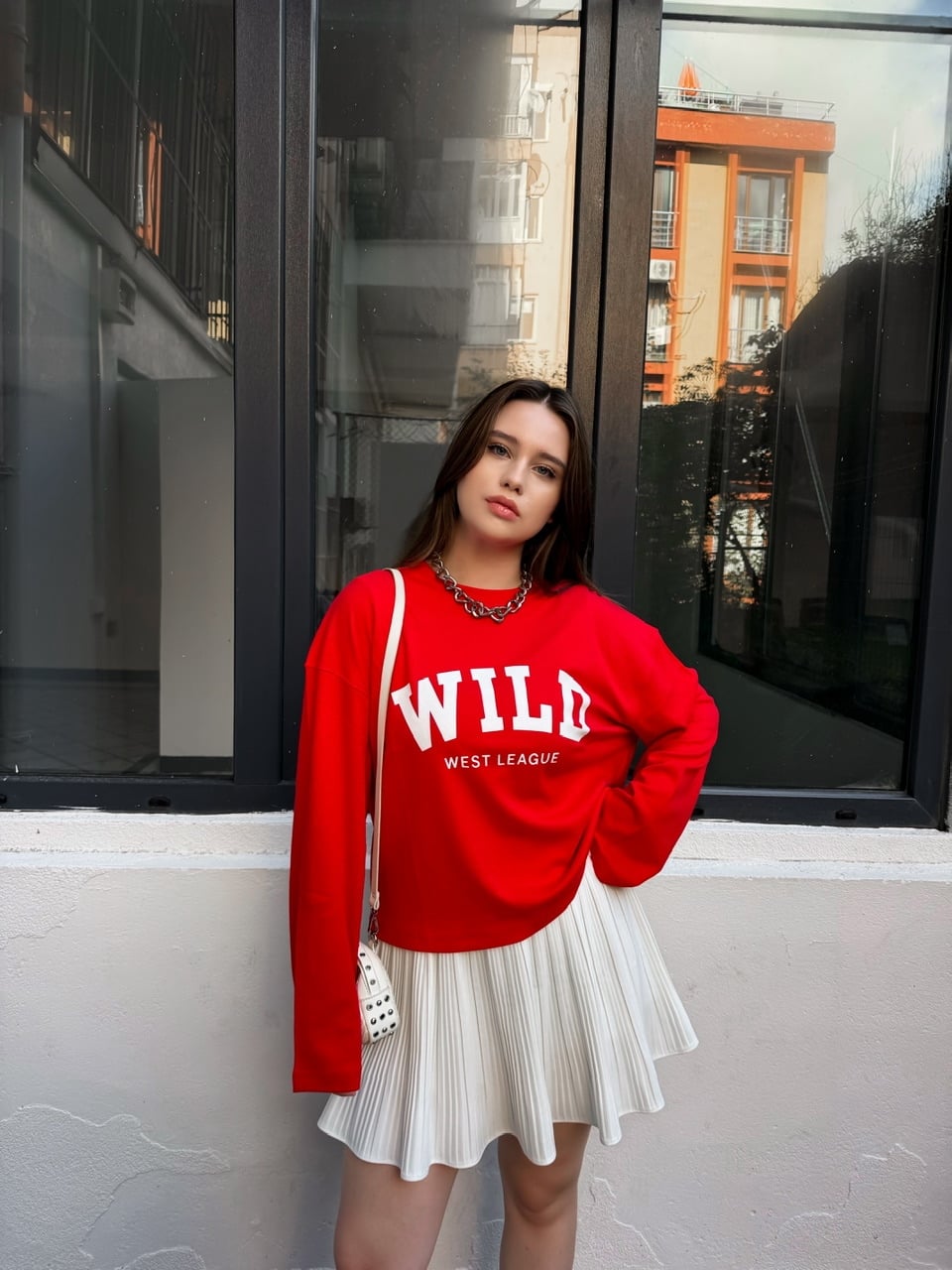  Kırmızı Wild West Modal Sweatshirt