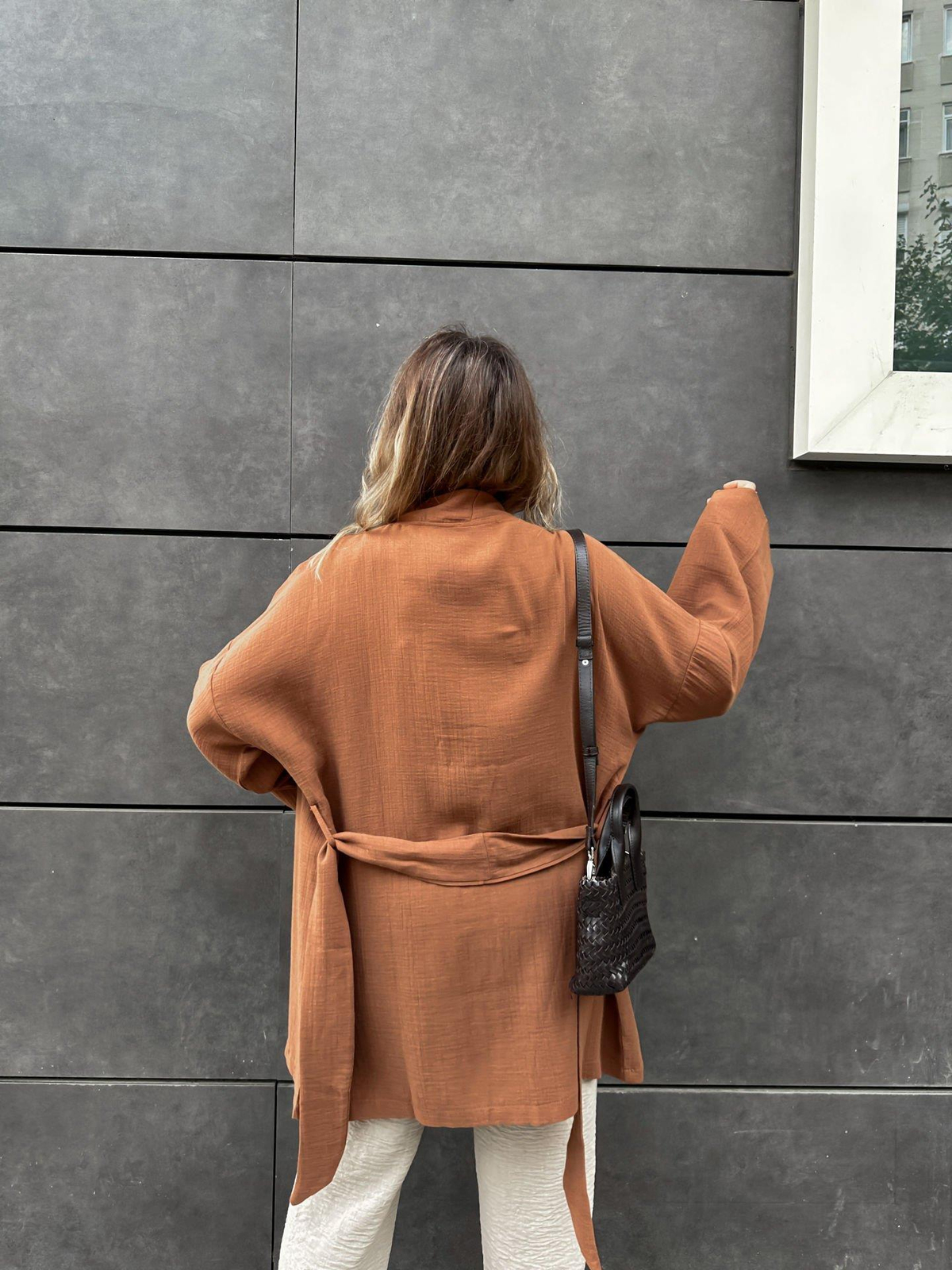 Açık Kahve Müslin Ceket Kimono