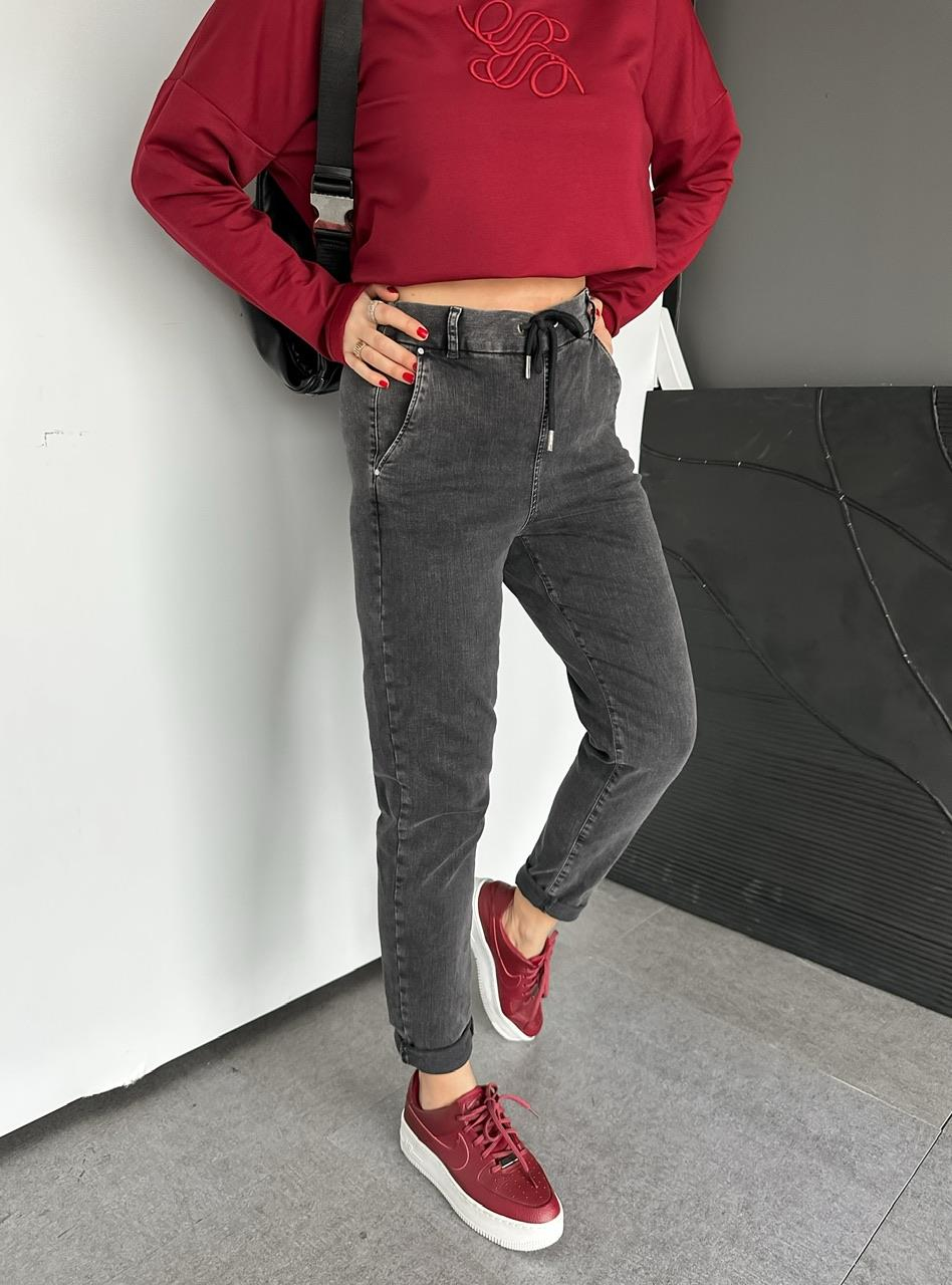 Antrasit Beli İpli Orijinal Jean