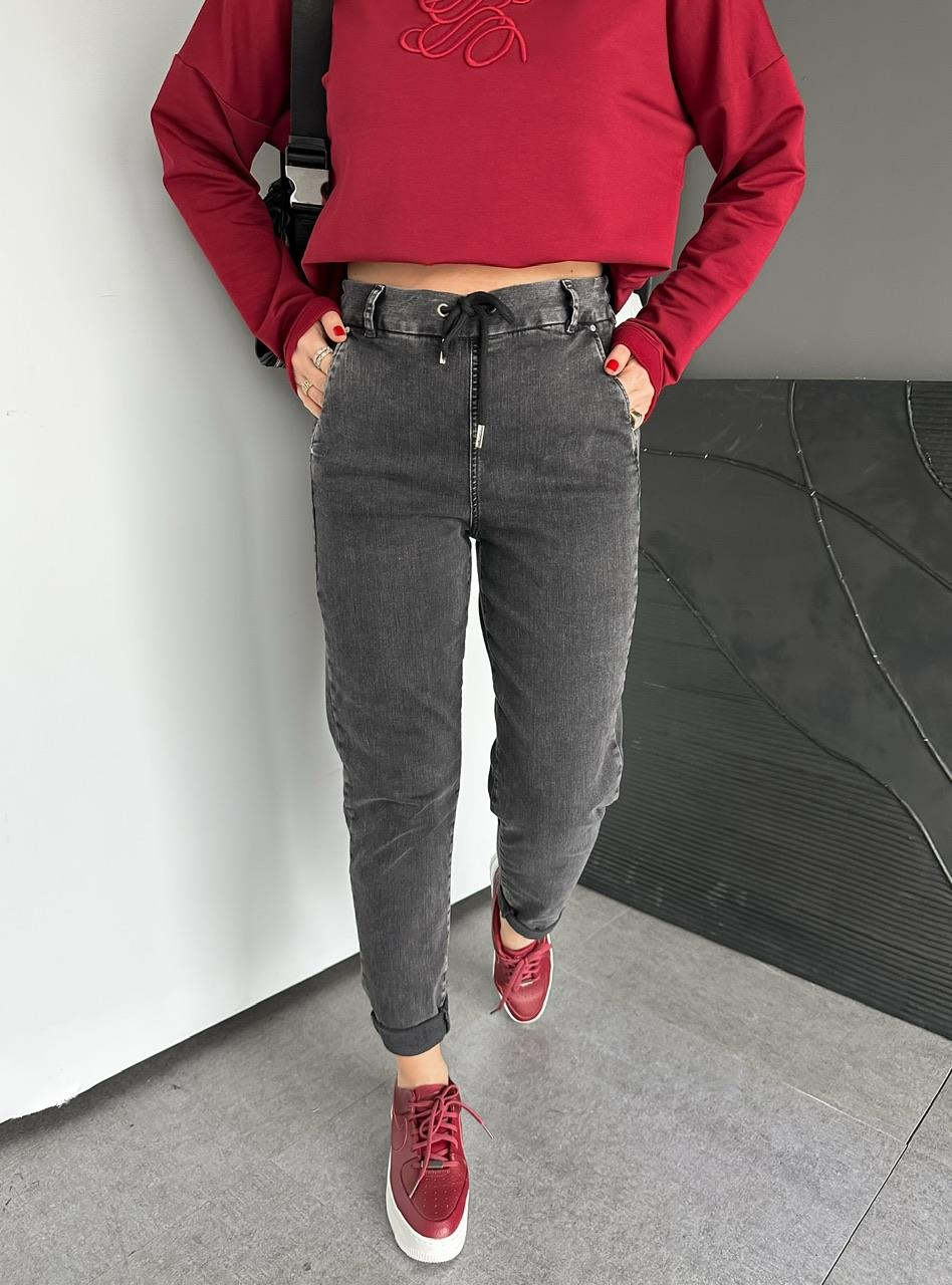 Antrasit Beli İpli Orijinal Jean