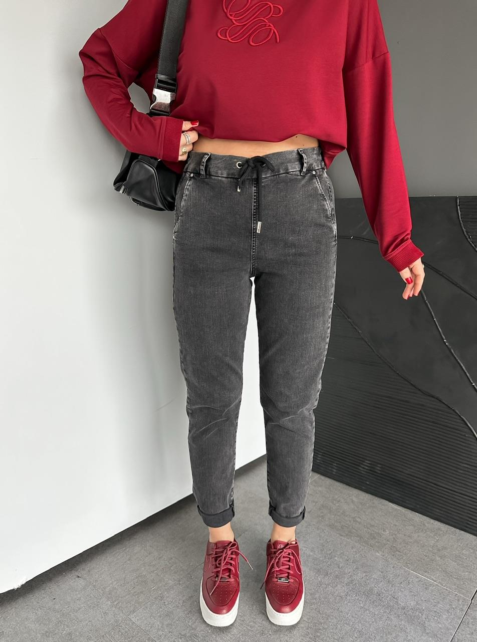 Antrasit Beli İpli Orijinal Jean