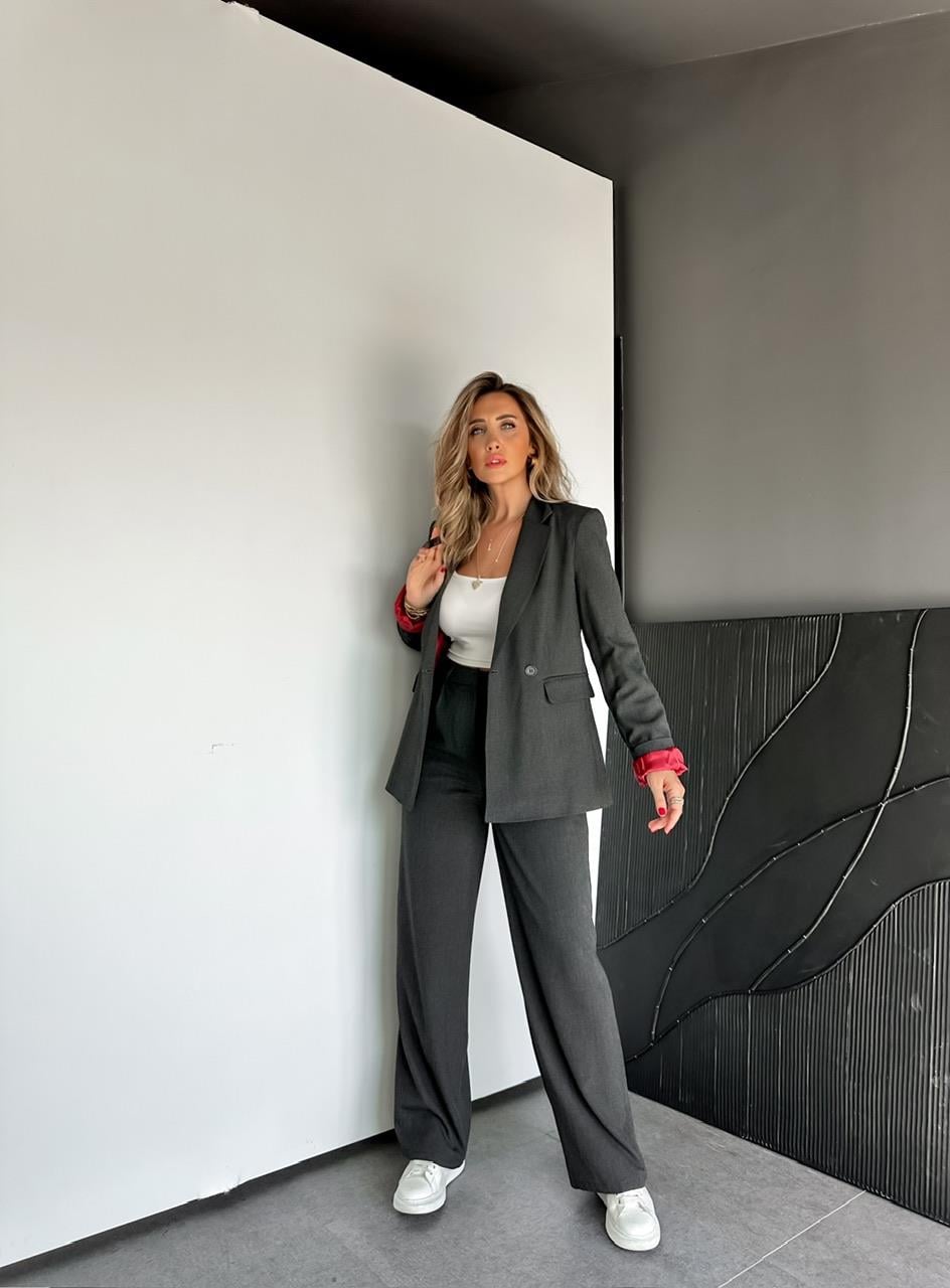 Antrasit Bordo Astarlı Premium Takım